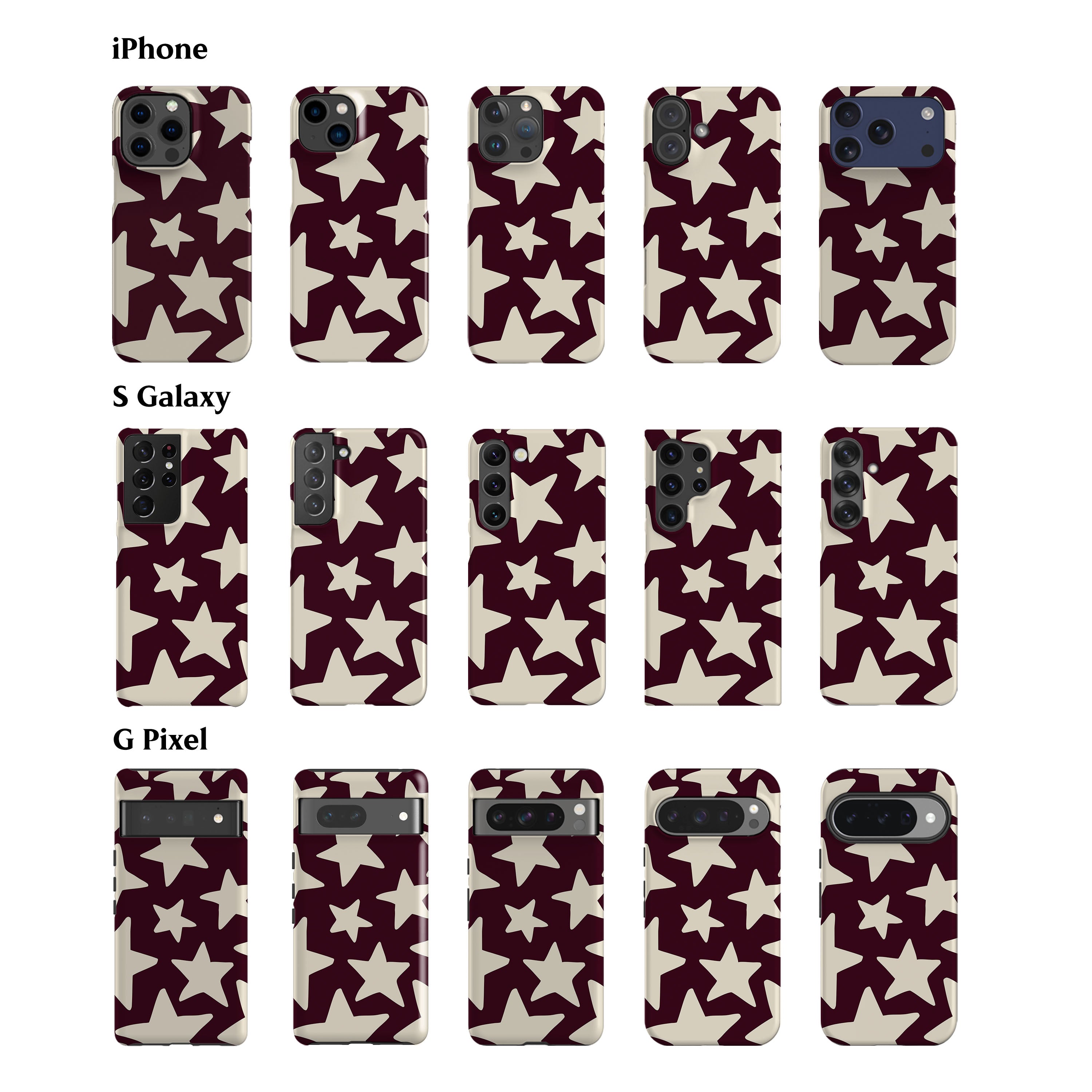 Dark Plum Big Stars Phone Case