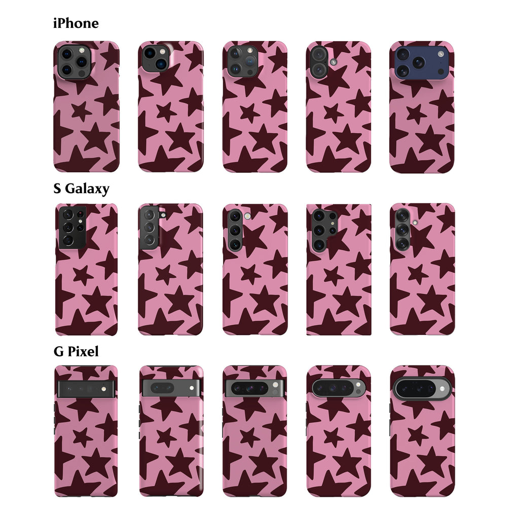 Pink Plum Big Stars Phone Case