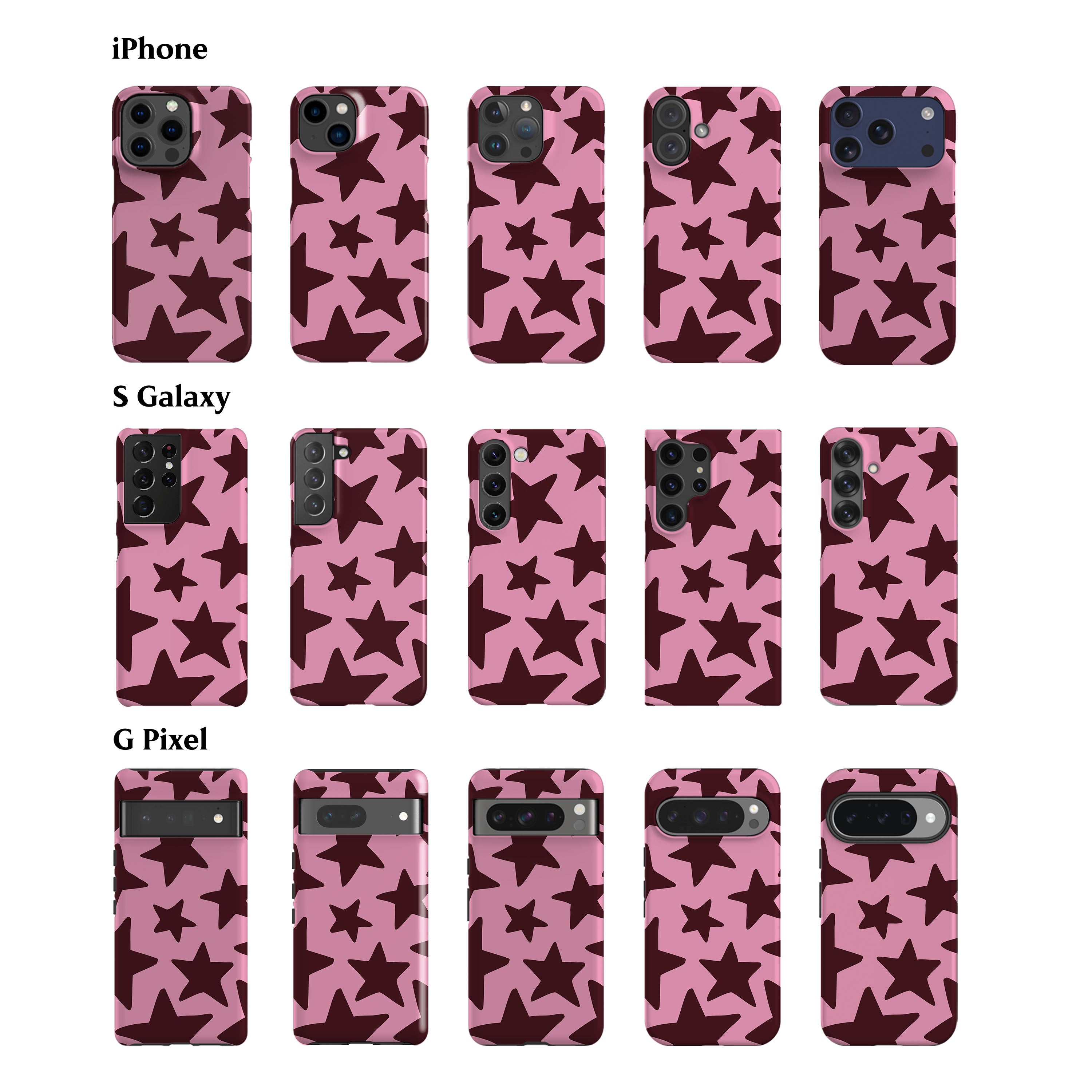Pink Plum Big Stars Phone Case