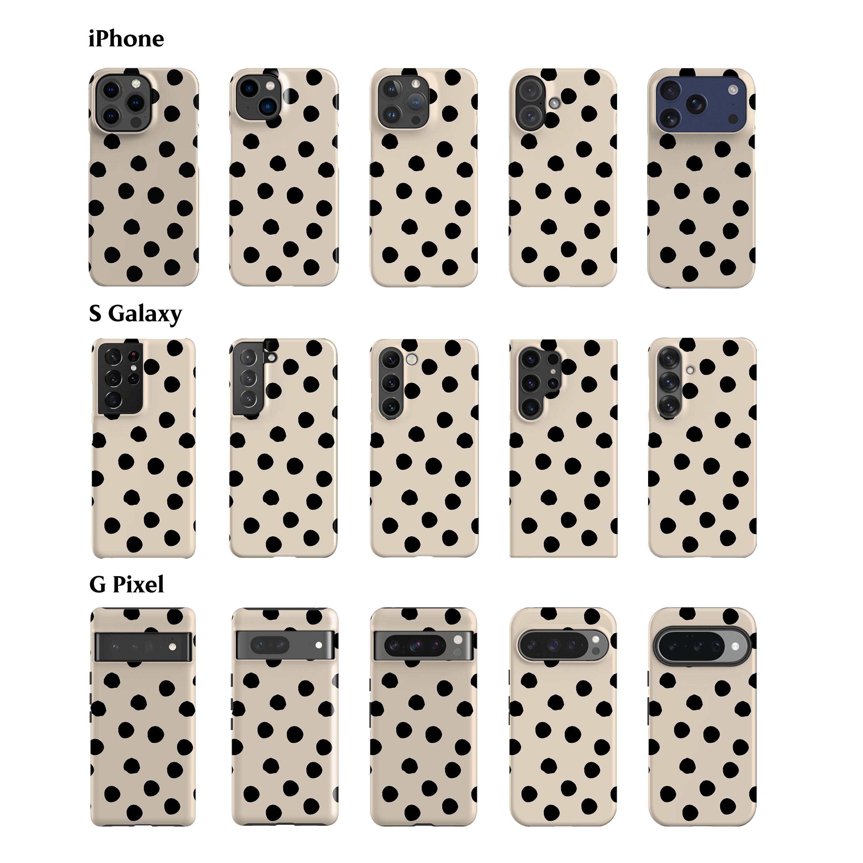 Cream Ella Dots Phone Case