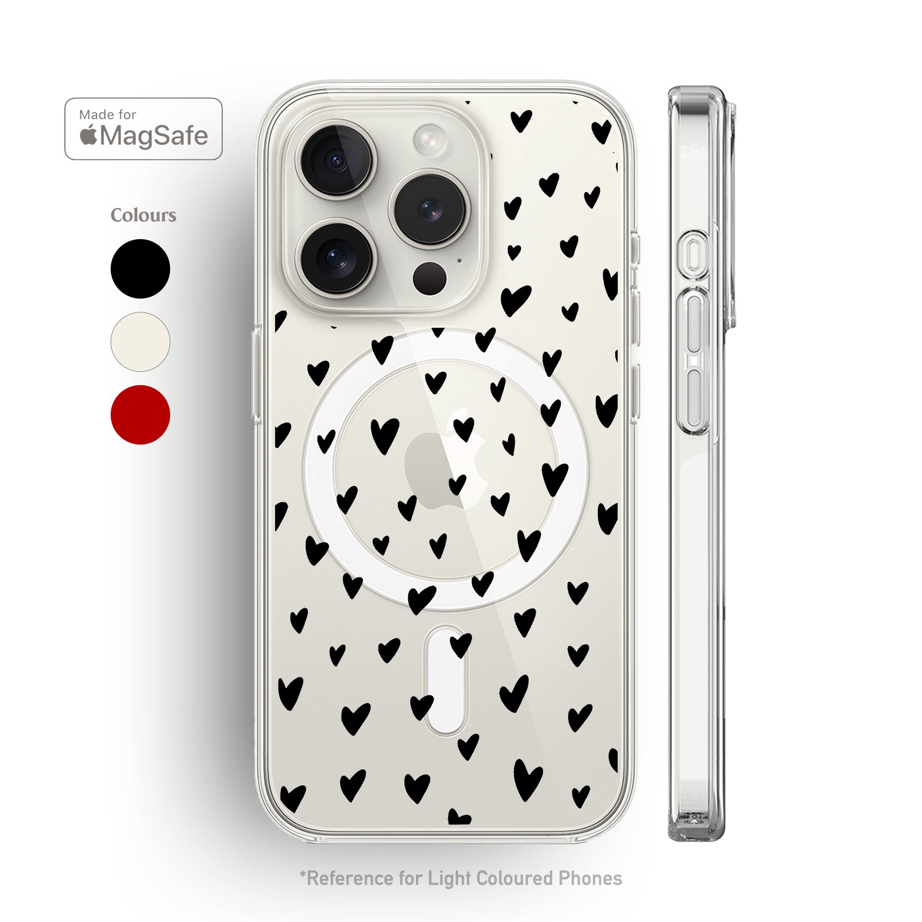Hearts Clear MagSafe iPhone Case