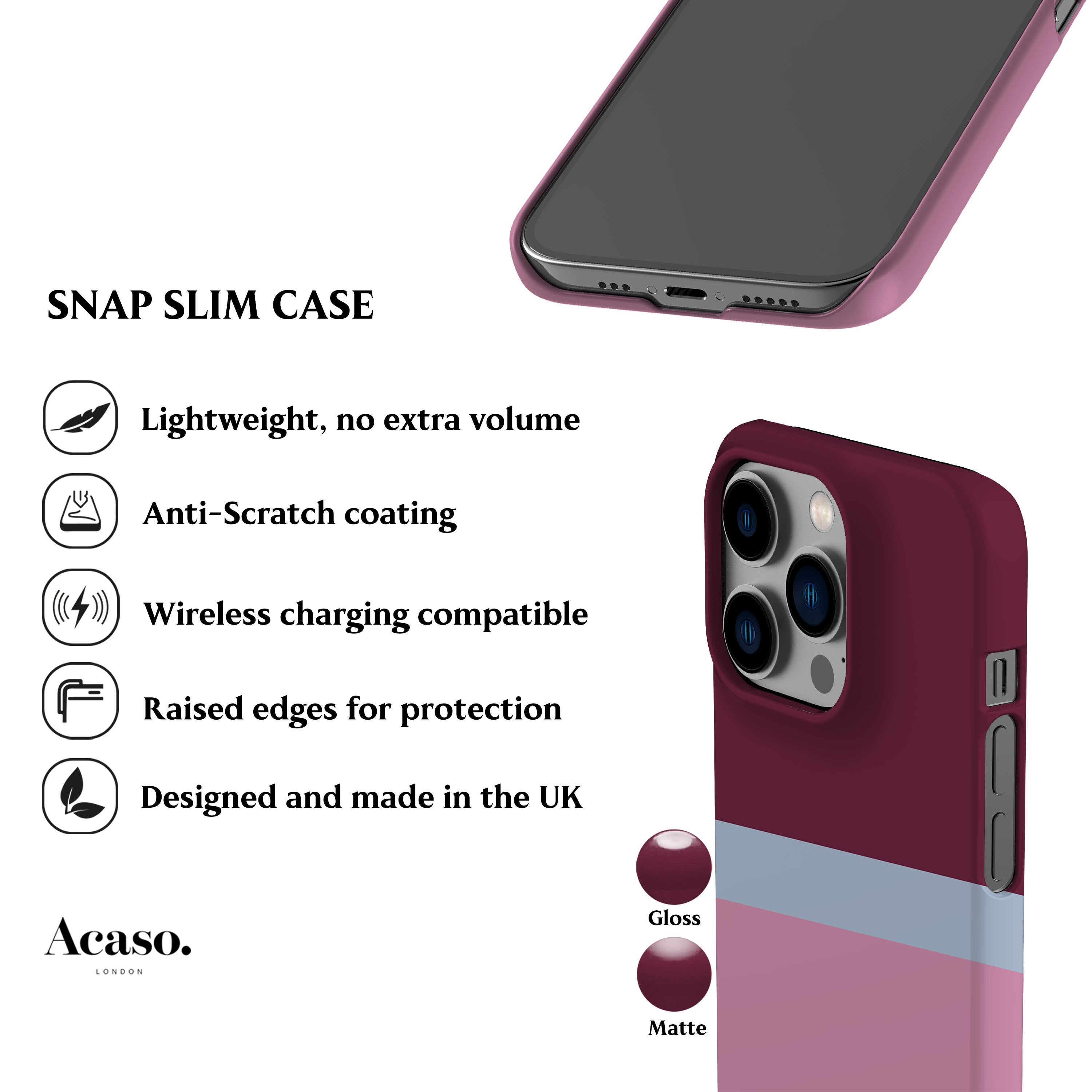 Scandi Plum Block Color Phone Case