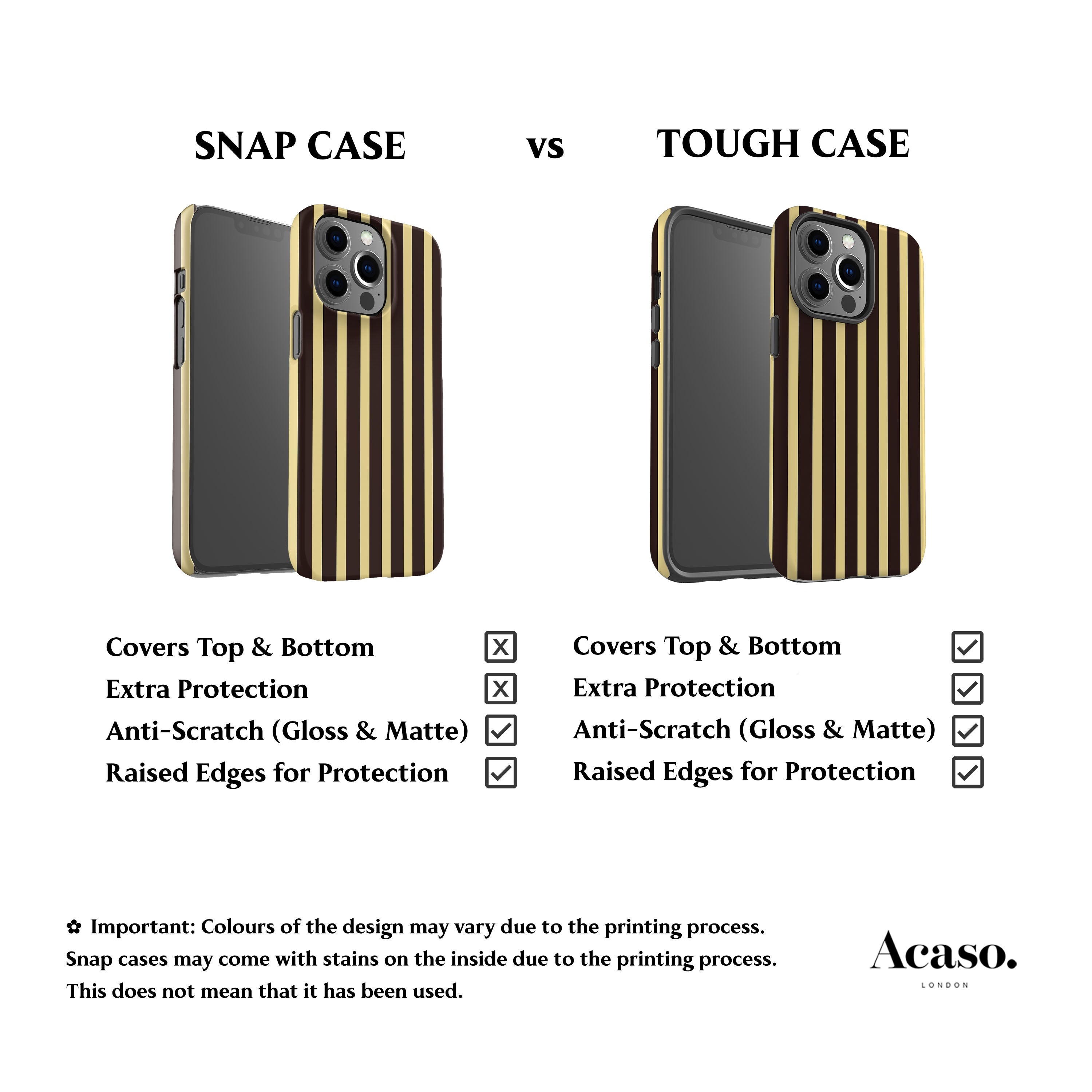 Brown Yellow Striped Phone Case