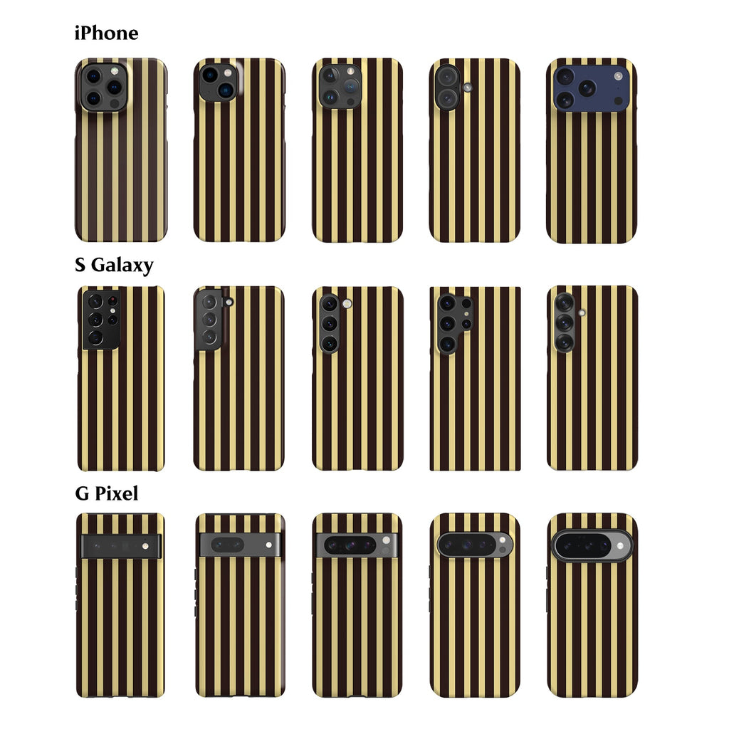 Brown Yellow Striped Phone Case