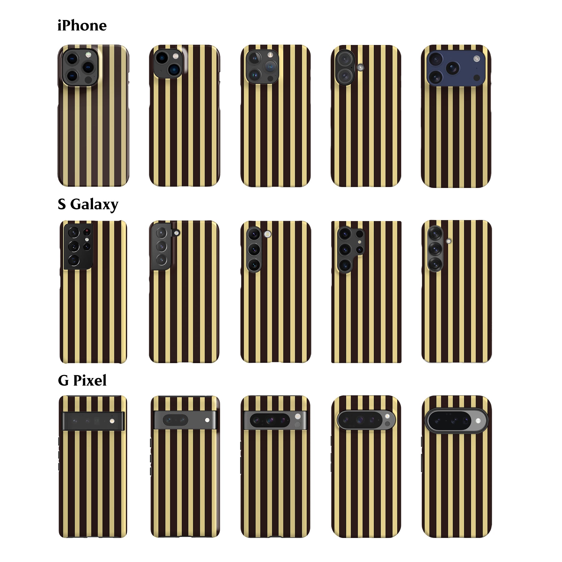 Brown Yellow Striped Phone Case