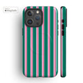 Green Capri Stripes MagSafe iPhone Case
