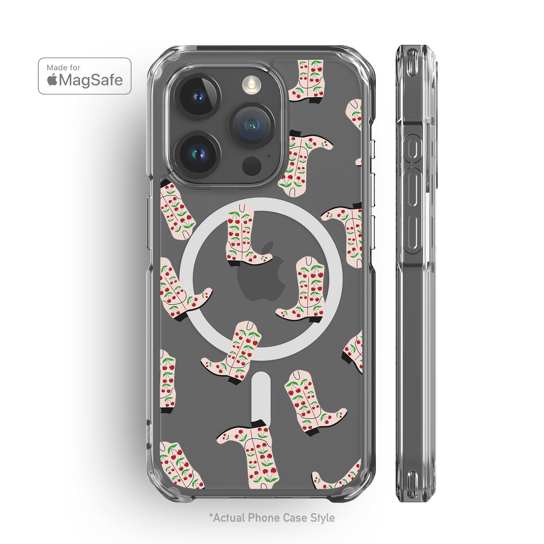 Cherry Cowgirl Clear MagSafe iPhone Case