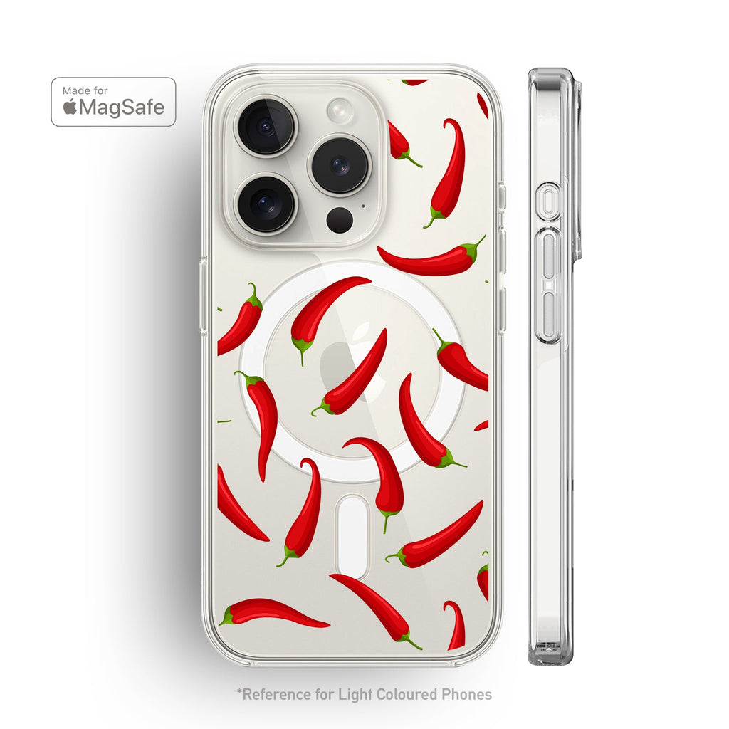 Chilli Peppers Clear MagSafe iPhone Case