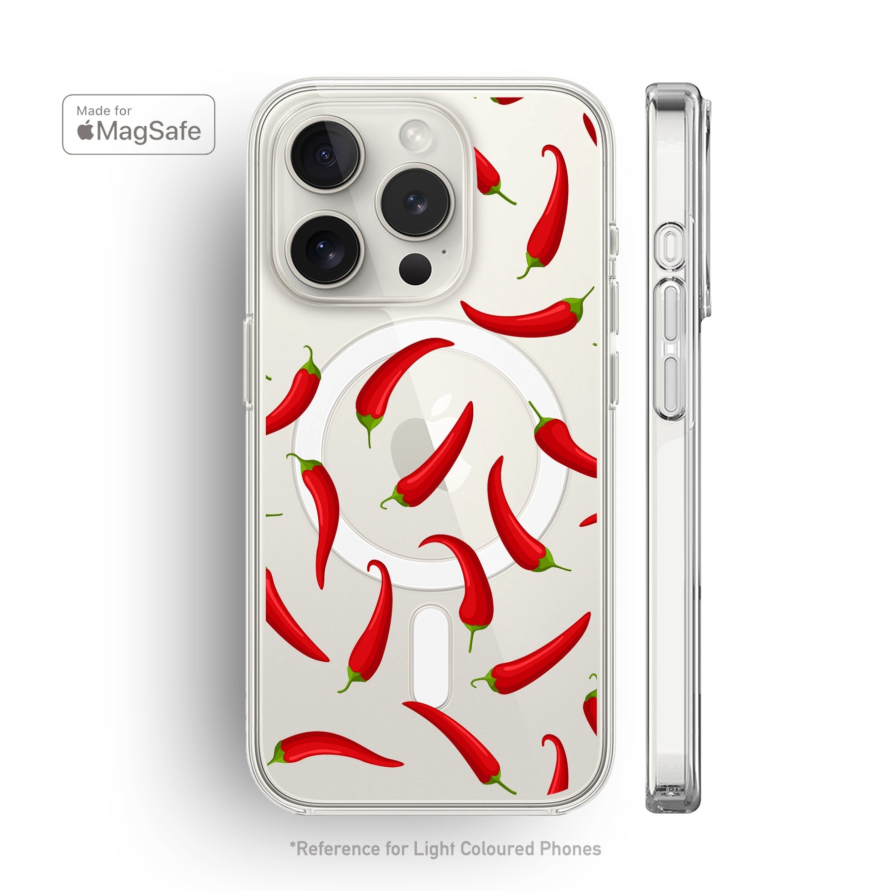 Chilli Peppers Clear MagSafe iPhone Case