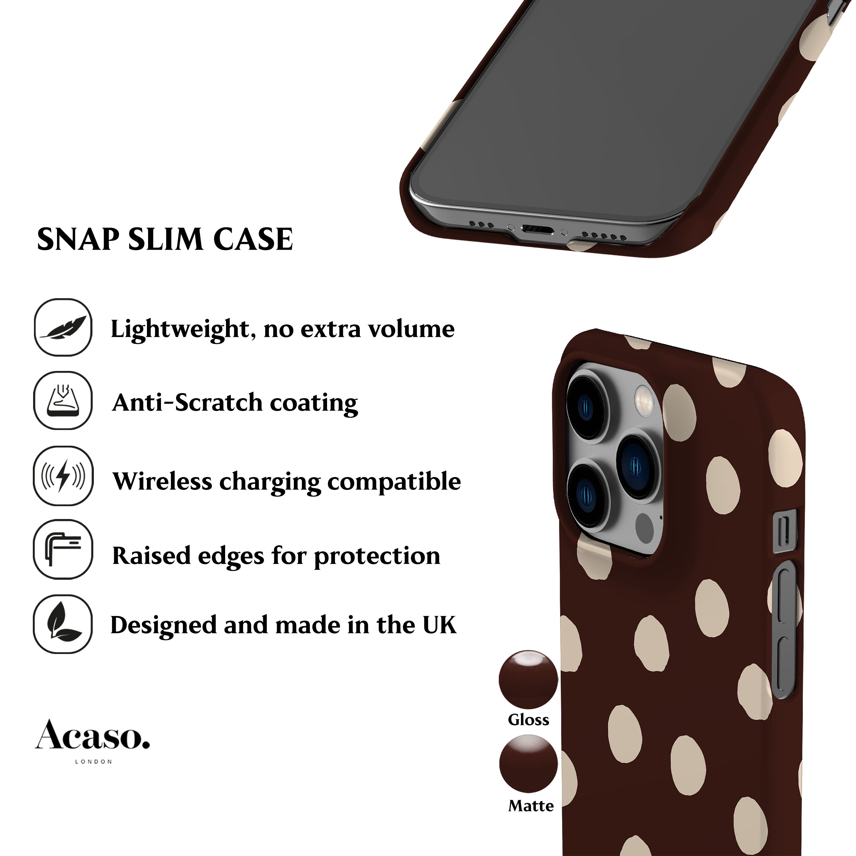 Chocolate Ella Dots Phone Case