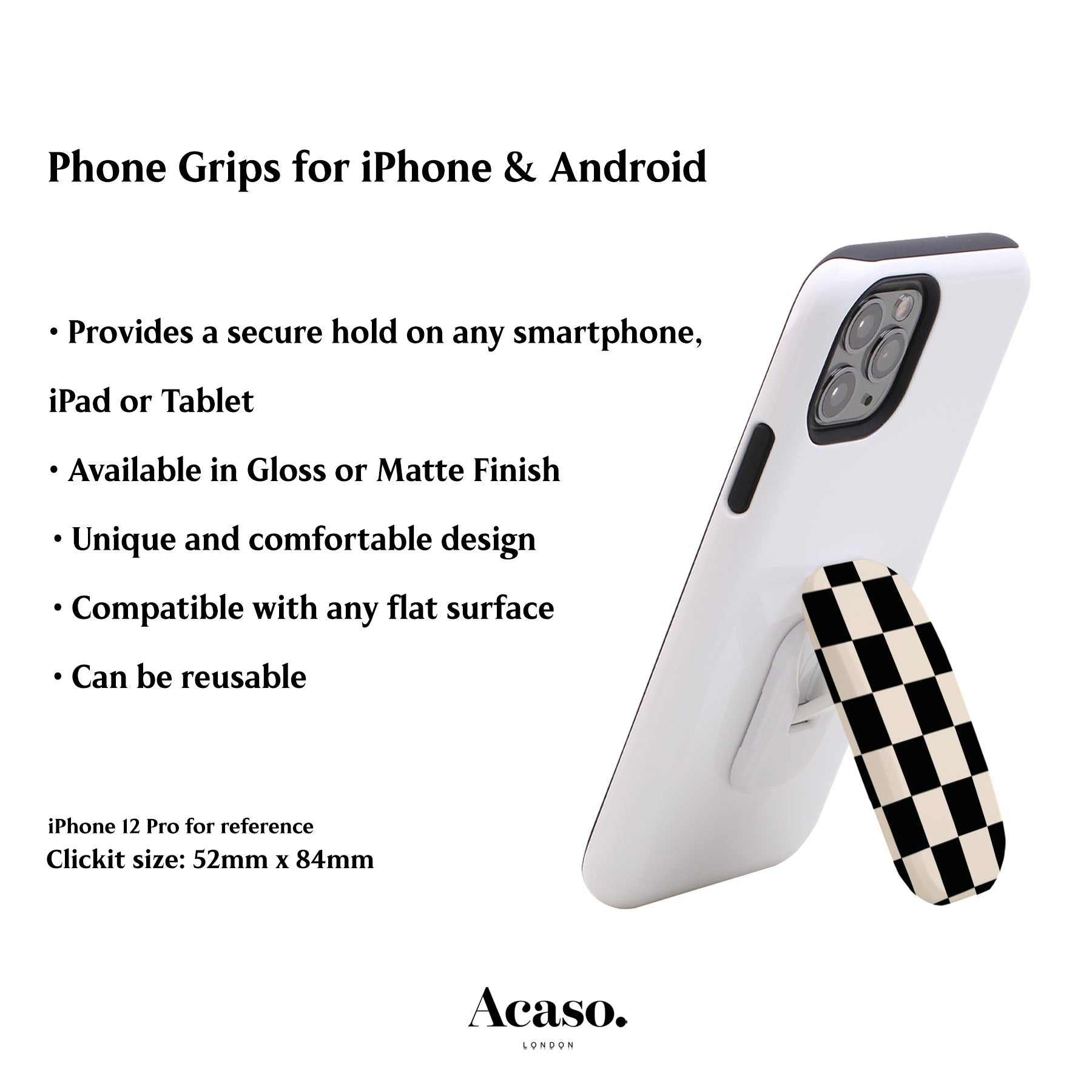 Classic Checkers Phone Grip