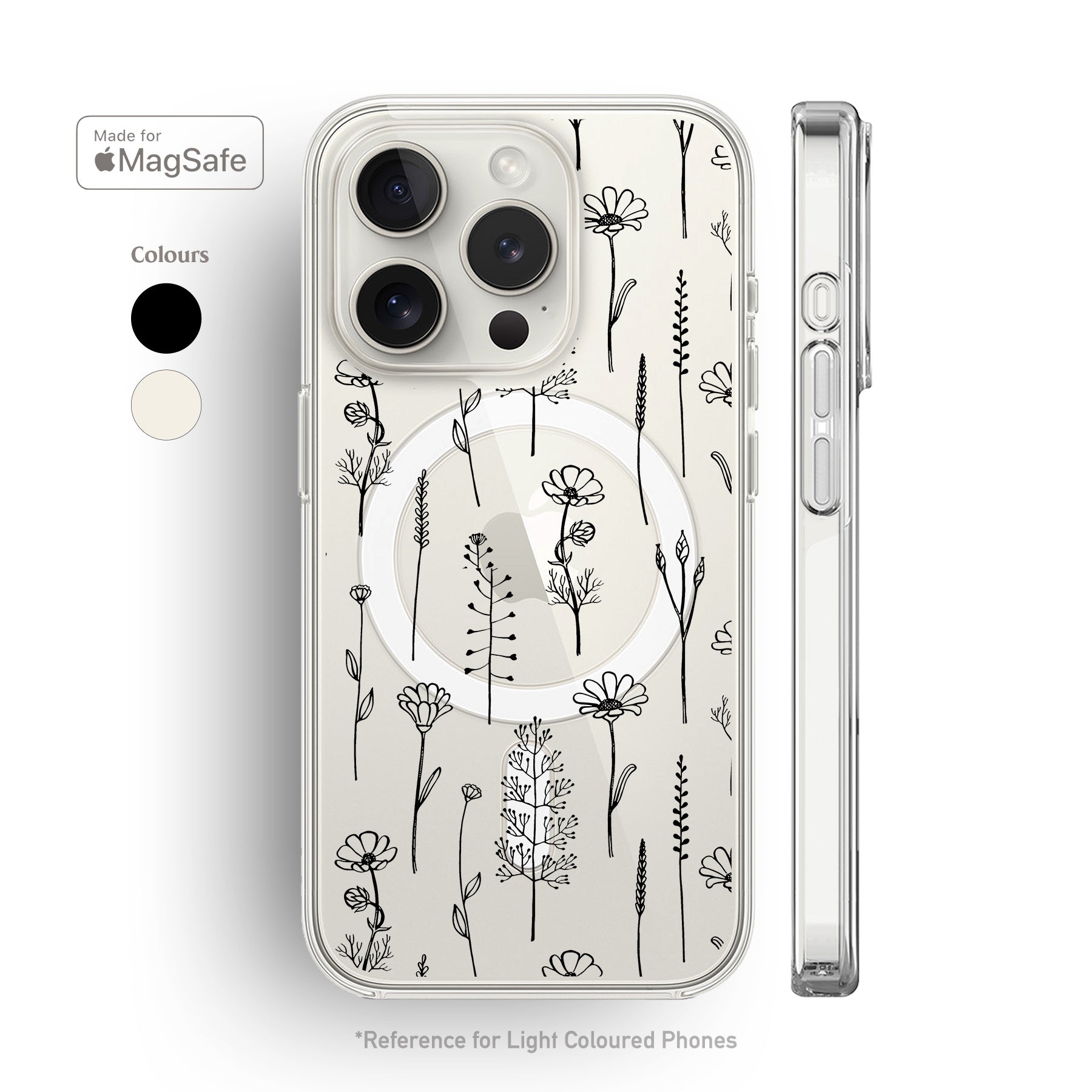 Cottage Flowers Clear MagSafe iPhone Case