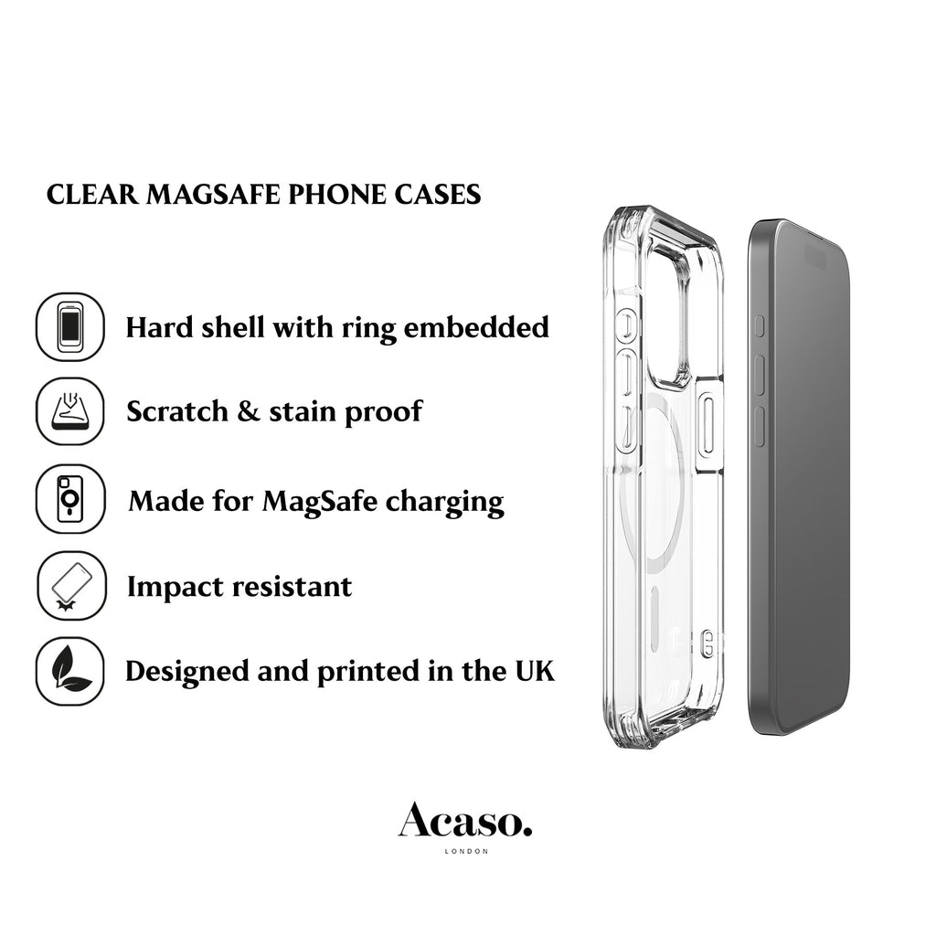 Hearts Clear MagSafe iPhone Case
