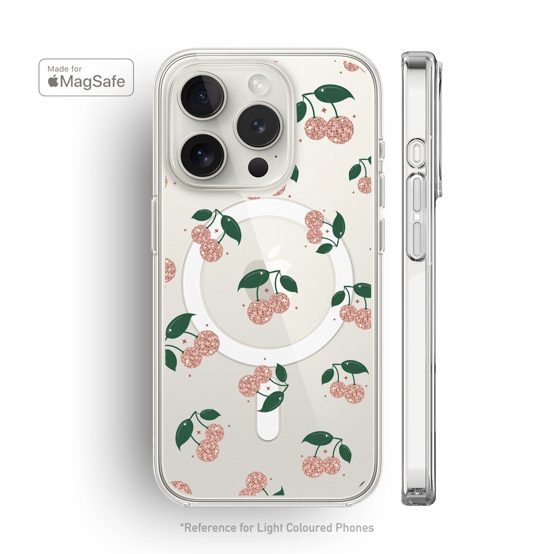 Disco Cherries Clear MagSafe iPhone Case
