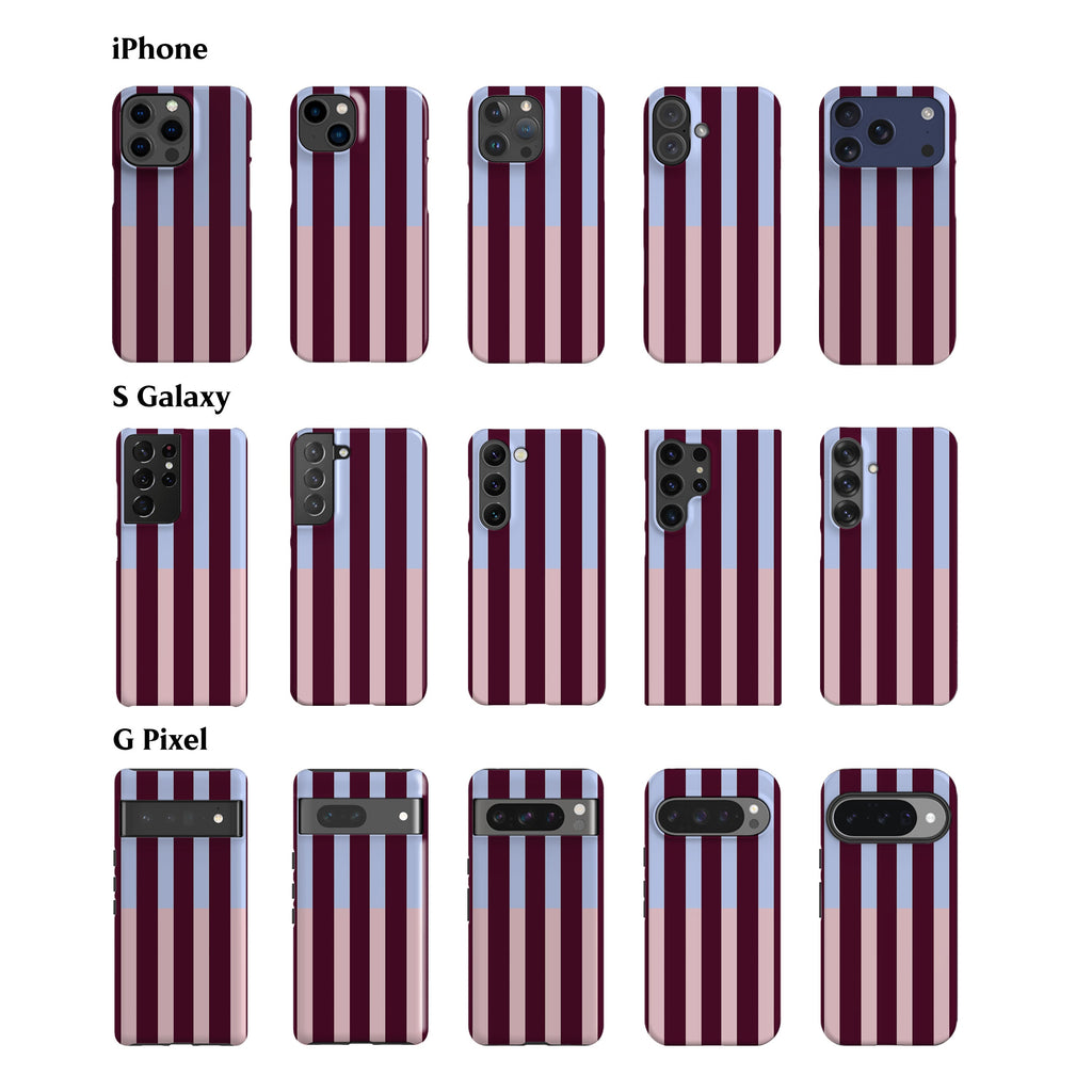 Dusty Blue Rose Stripes Phone Case