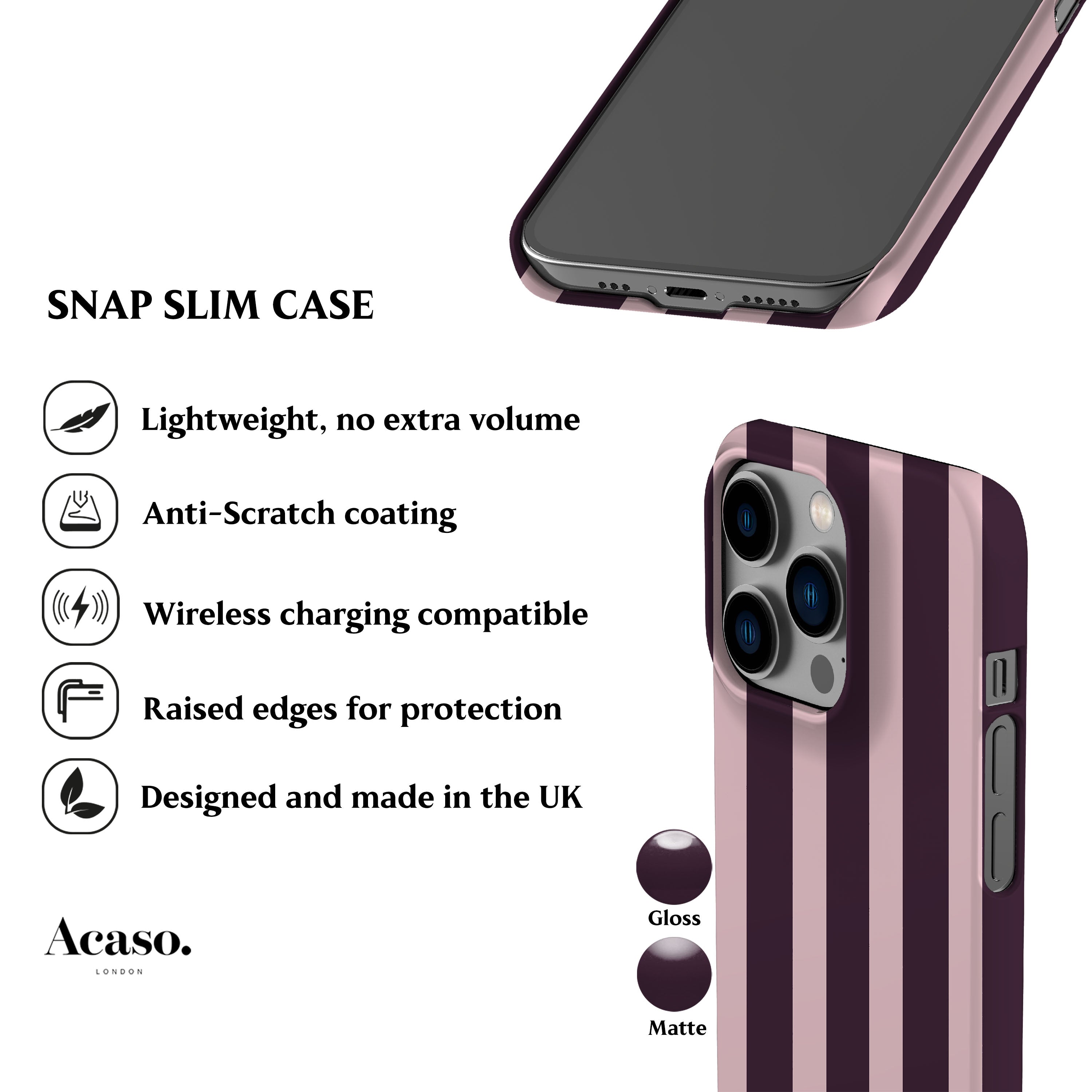 Dusty Rose Stripes Phone Case