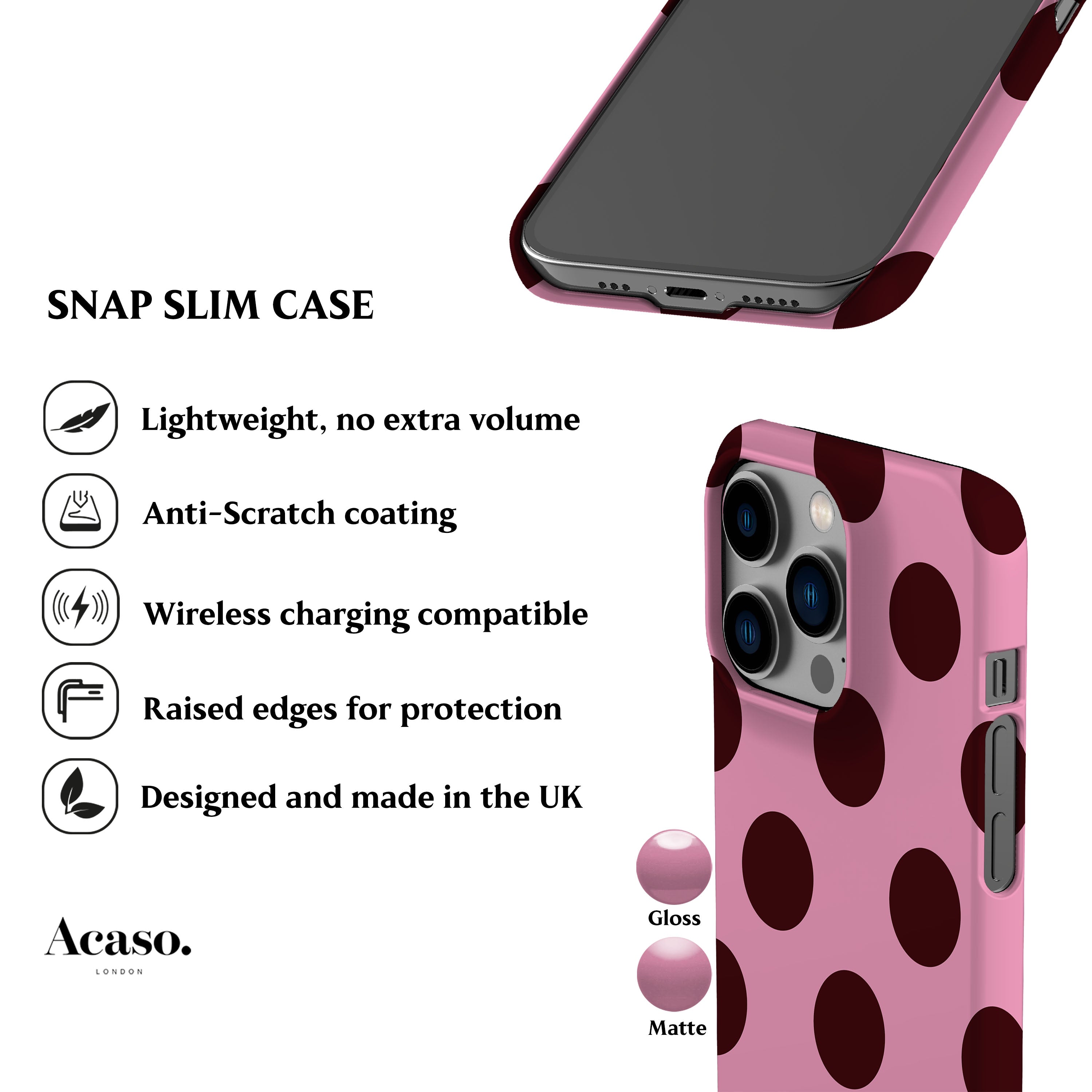 Feria Maroon Dots Phone Case