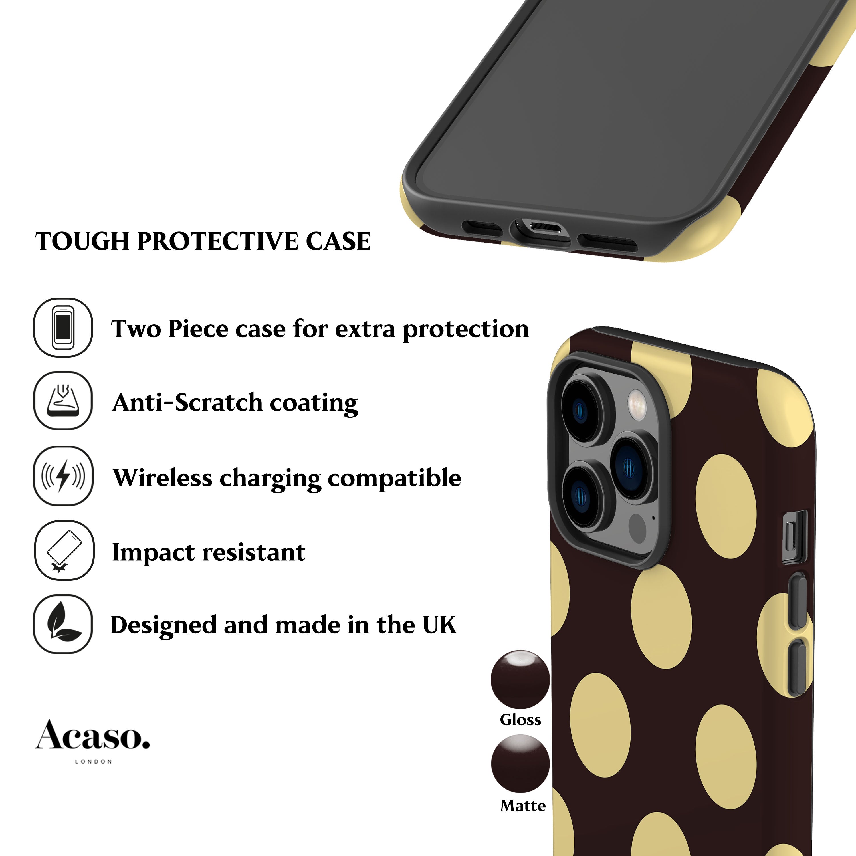 Brown Yellow Feria Dots Phone Case