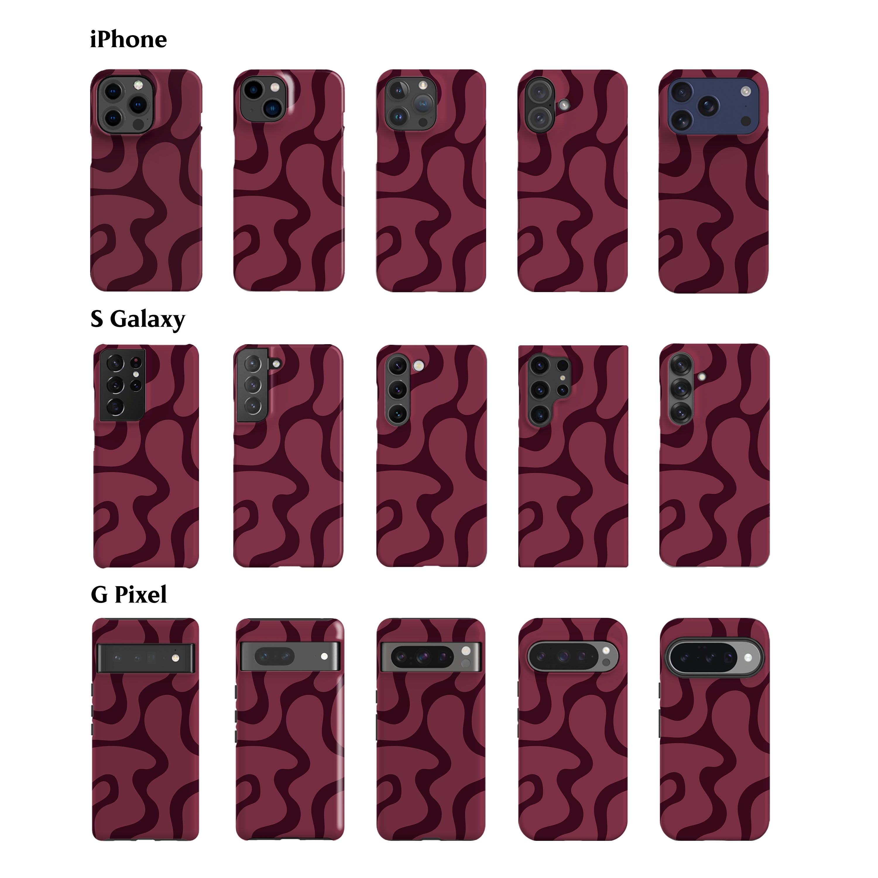 Funky Wave Deep Rose Phone Case