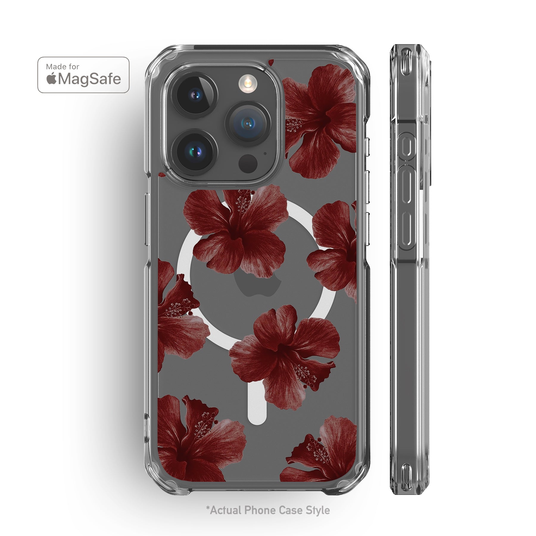 Hibiscus Clear MagSafe iPhone Case