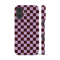 Lilac Maroon Checkered Phone Case
