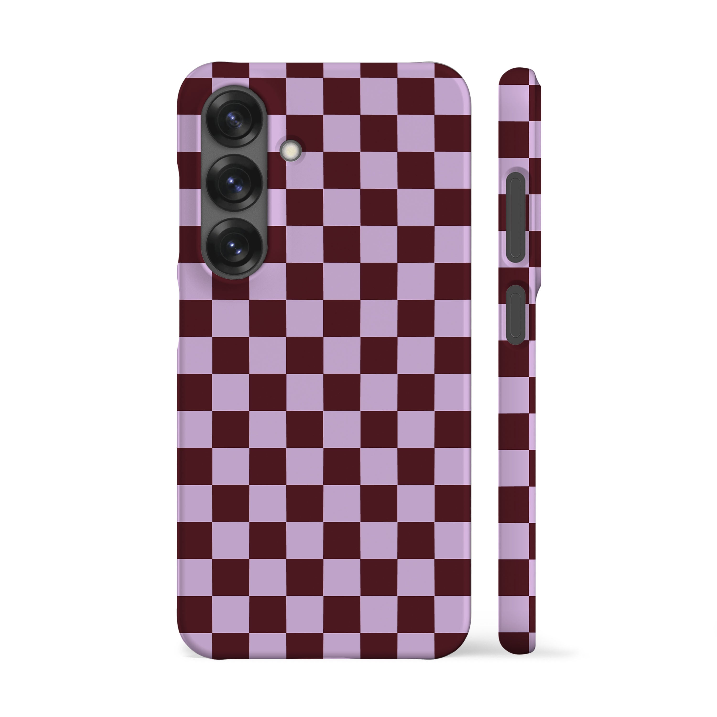 Lilac Maroon Checkered Phone Case