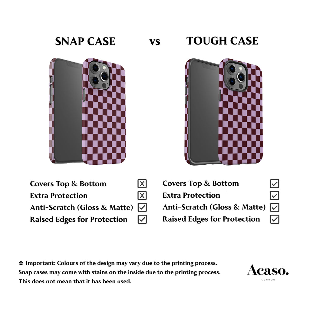 Lilac Maroon Checkered Phone Case