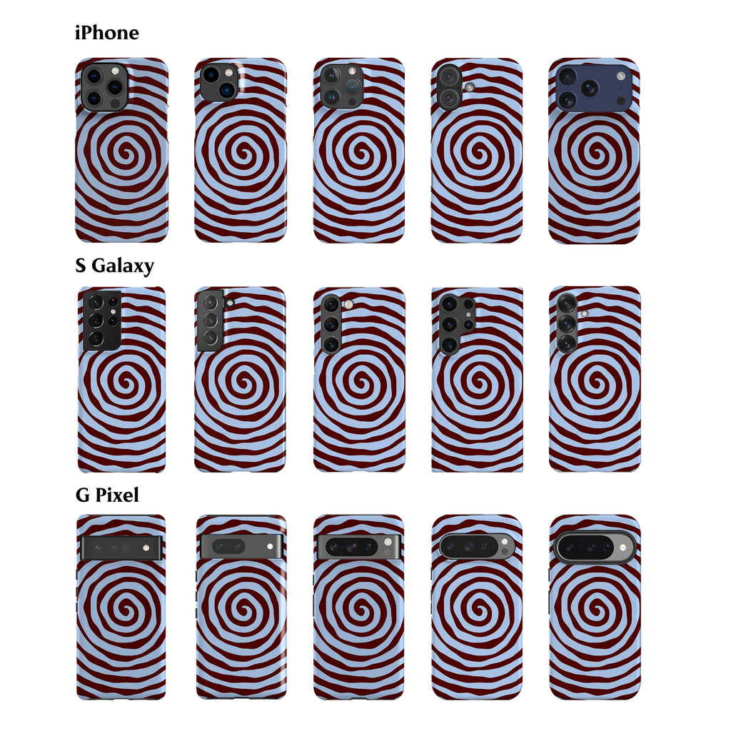 Blue Maroon Spiral Phone Case