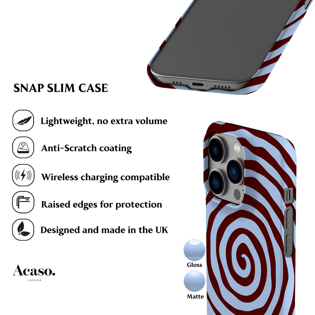 Blue Maroon Spiral Phone Case
