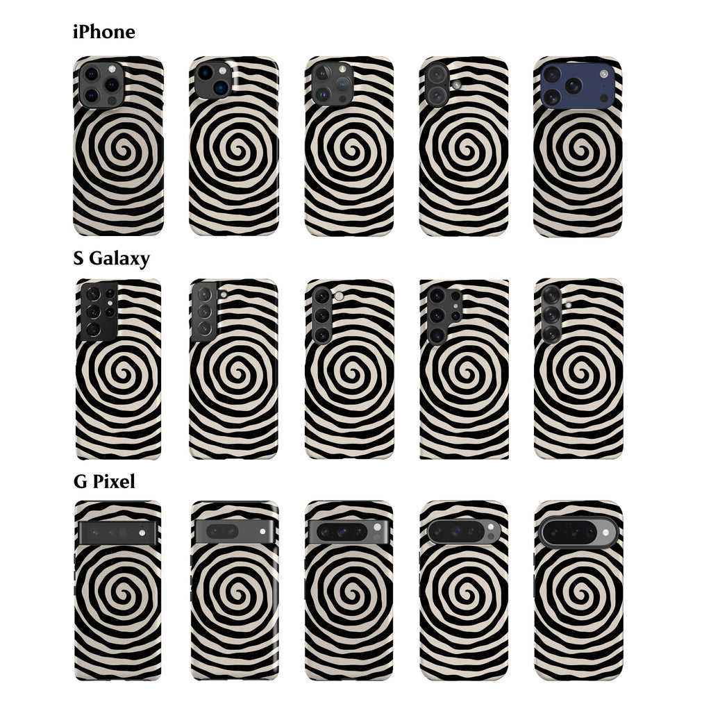 Black Spiral Phone Case