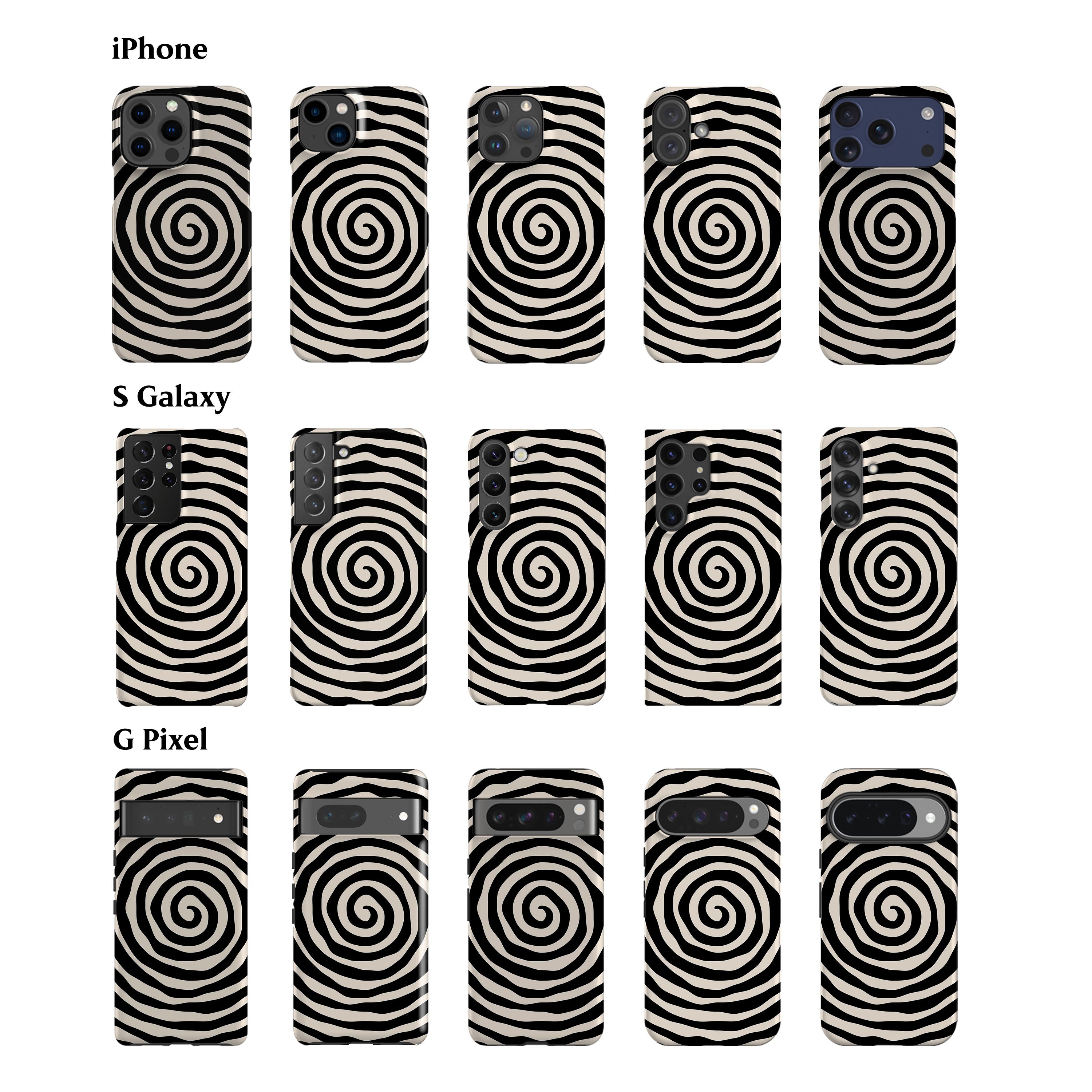 Black Spiral Phone Case