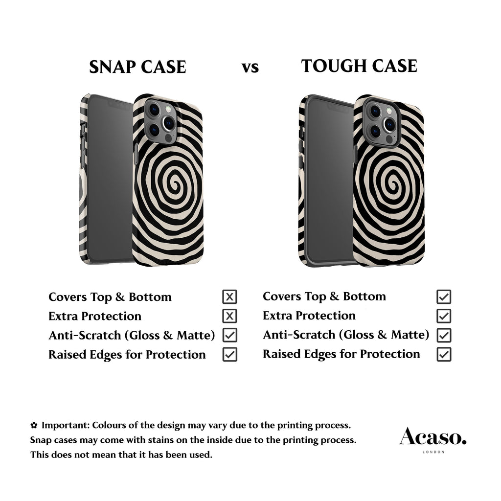 Black Spiral Phone Case