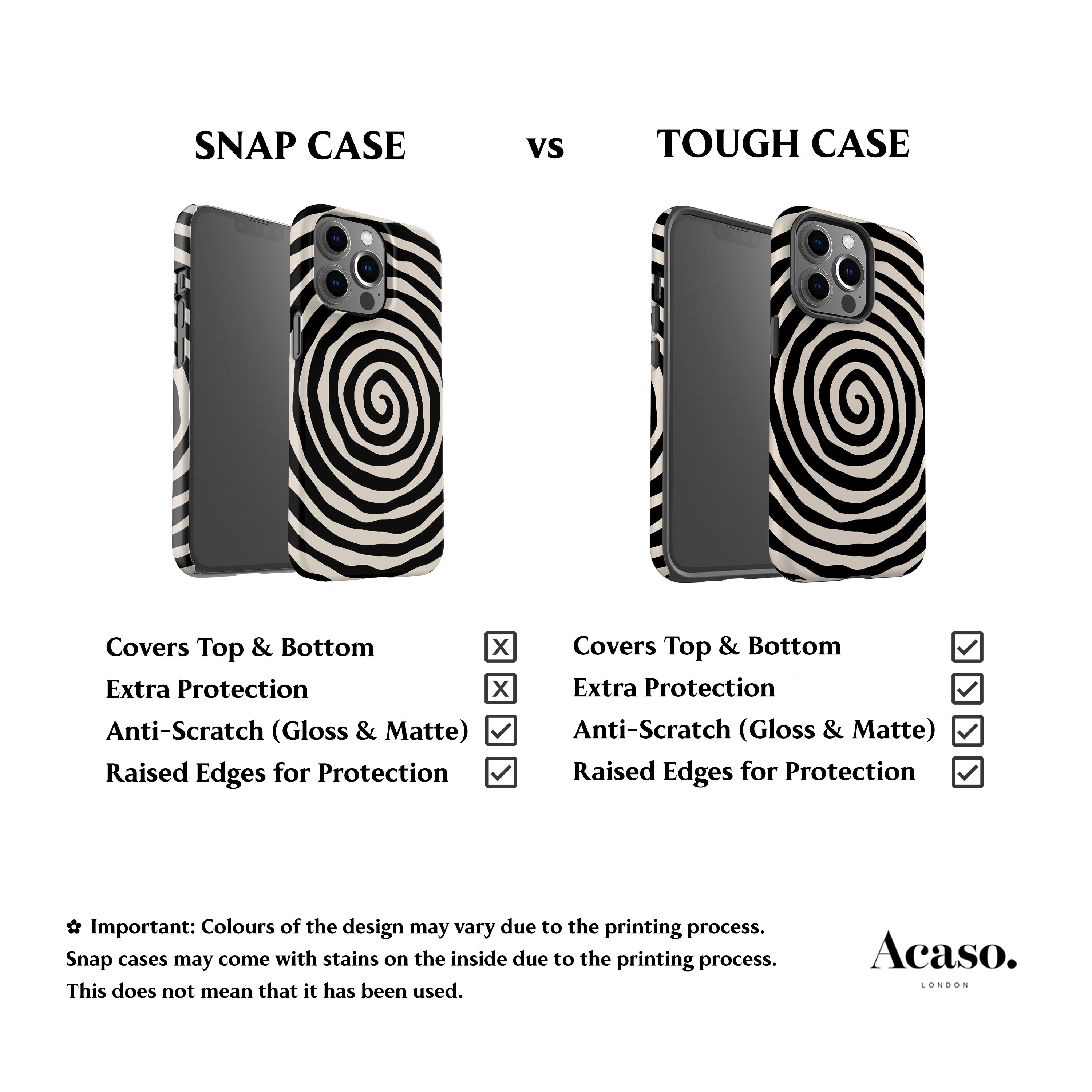 Black Spiral Phone Case