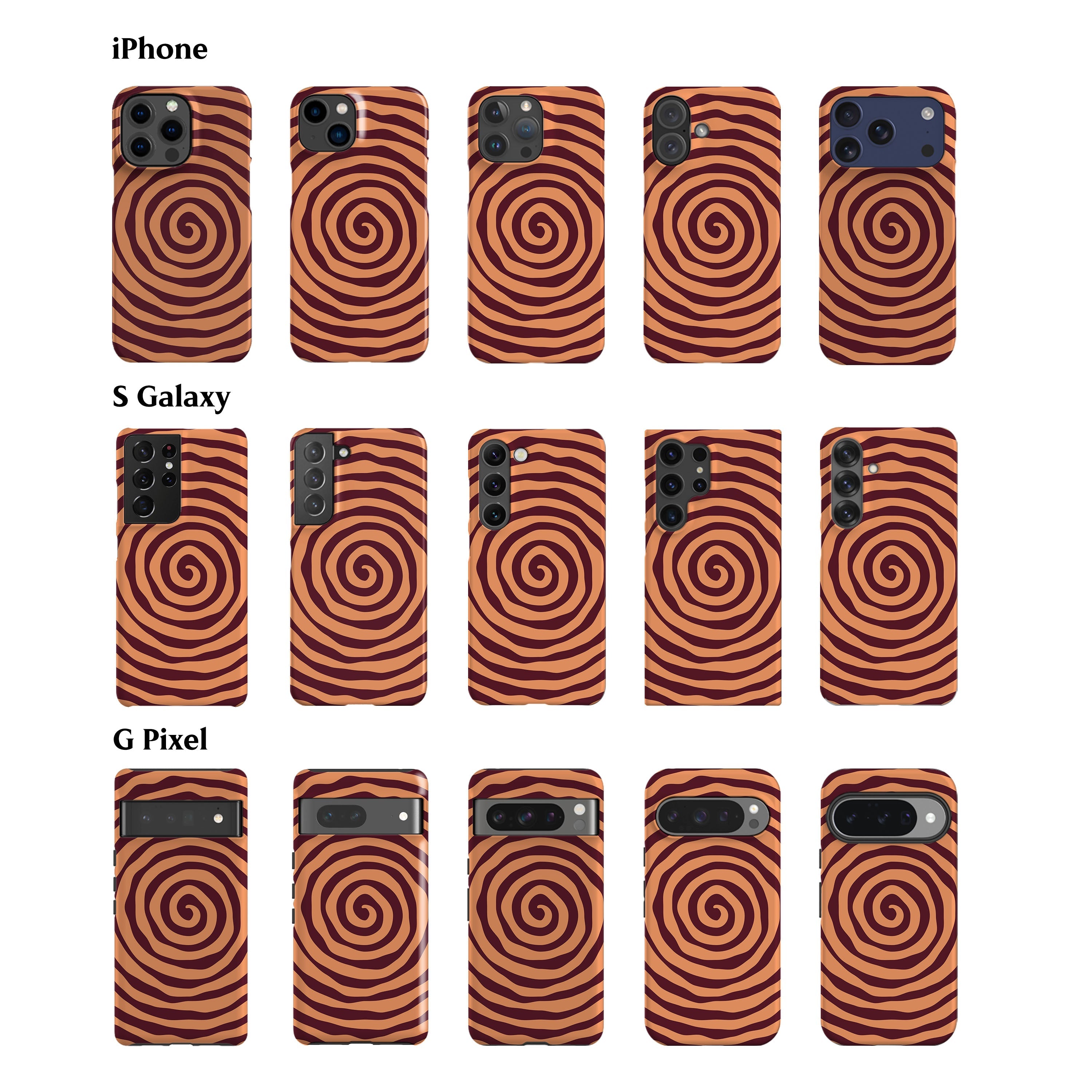 Peach Spiral Phone Case