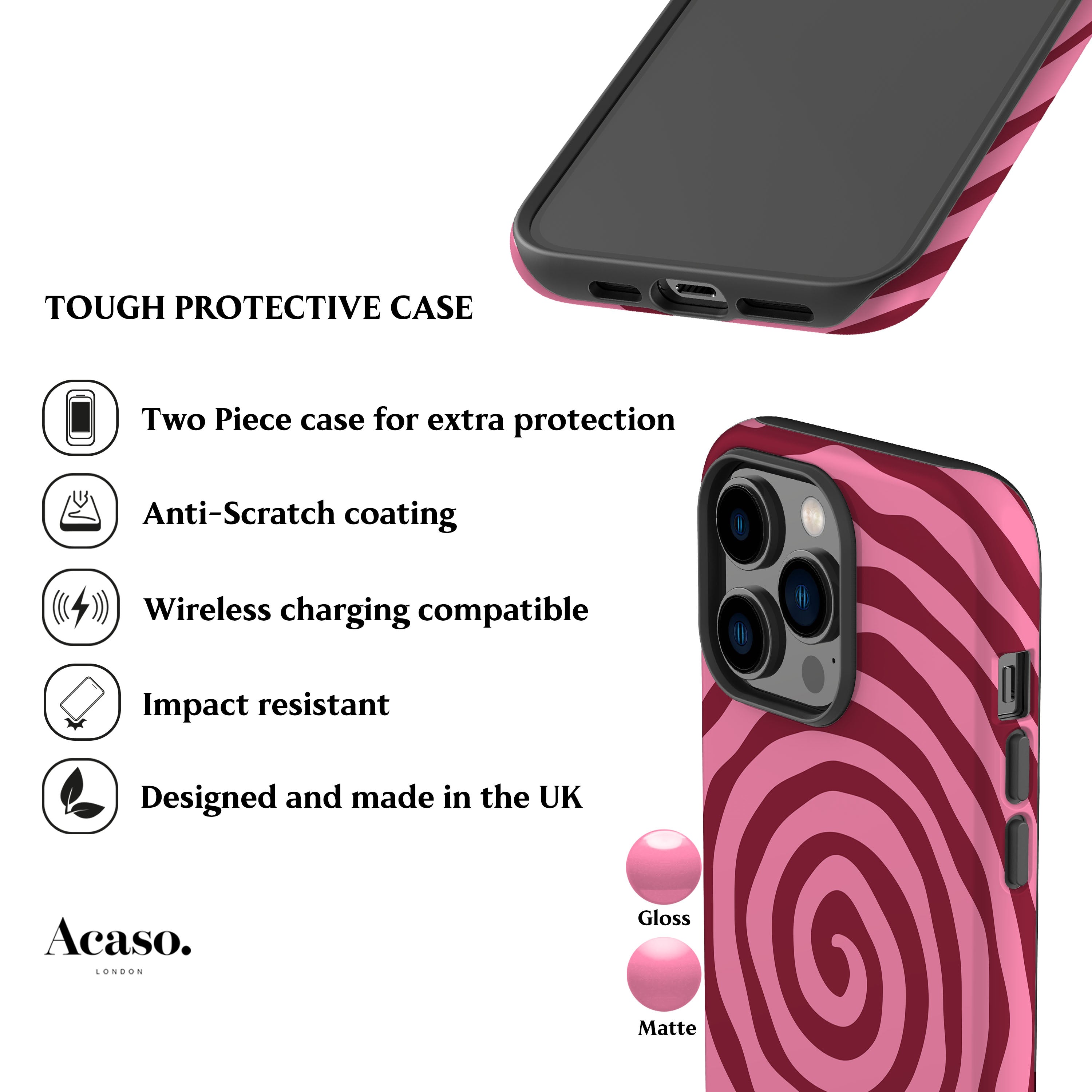 Pink Spiral Phone Case