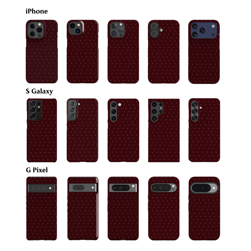 Maroon Mini Polka Dots Phone Case
