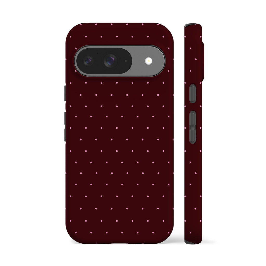 Maroon Mini Polka Dots Phone Case
