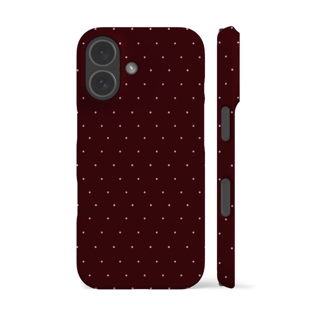 Maroon Mini Polka Dots Phone Case