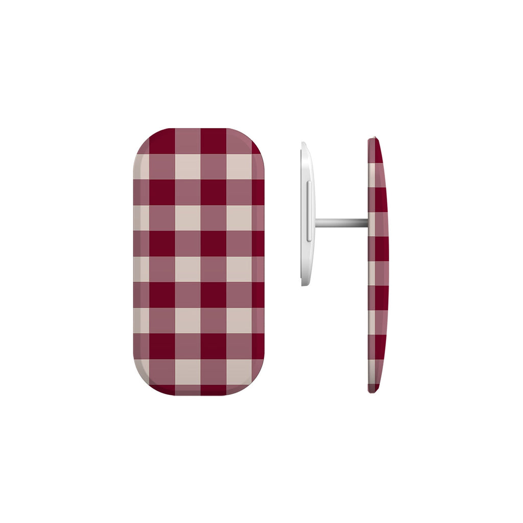 Maroon Plaid Phone Grip