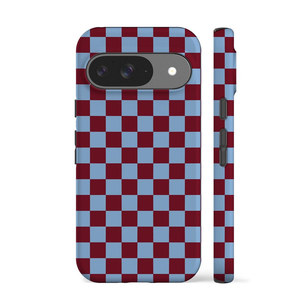 Maroon Blue Checkered Phone Case