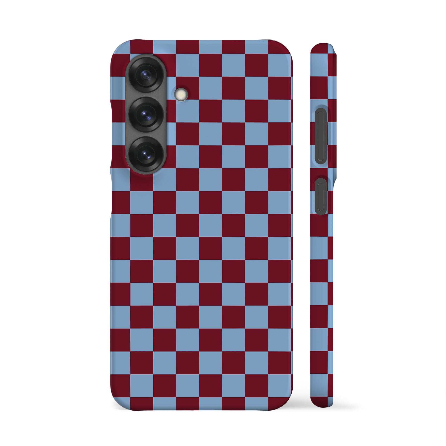 Maroon Blue Checkered Phone Case