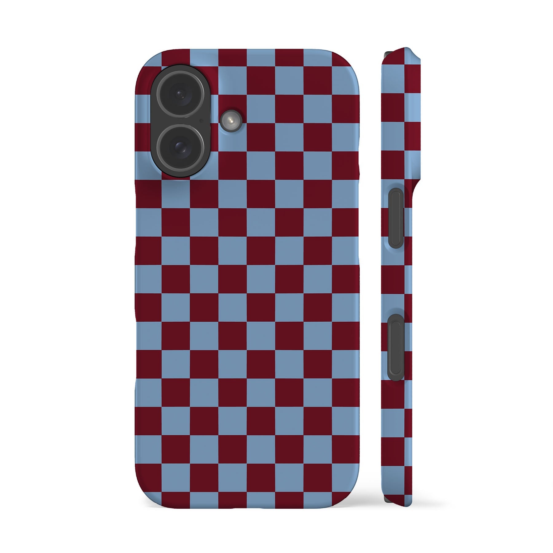 Maroon Blue Checkered Phone Case