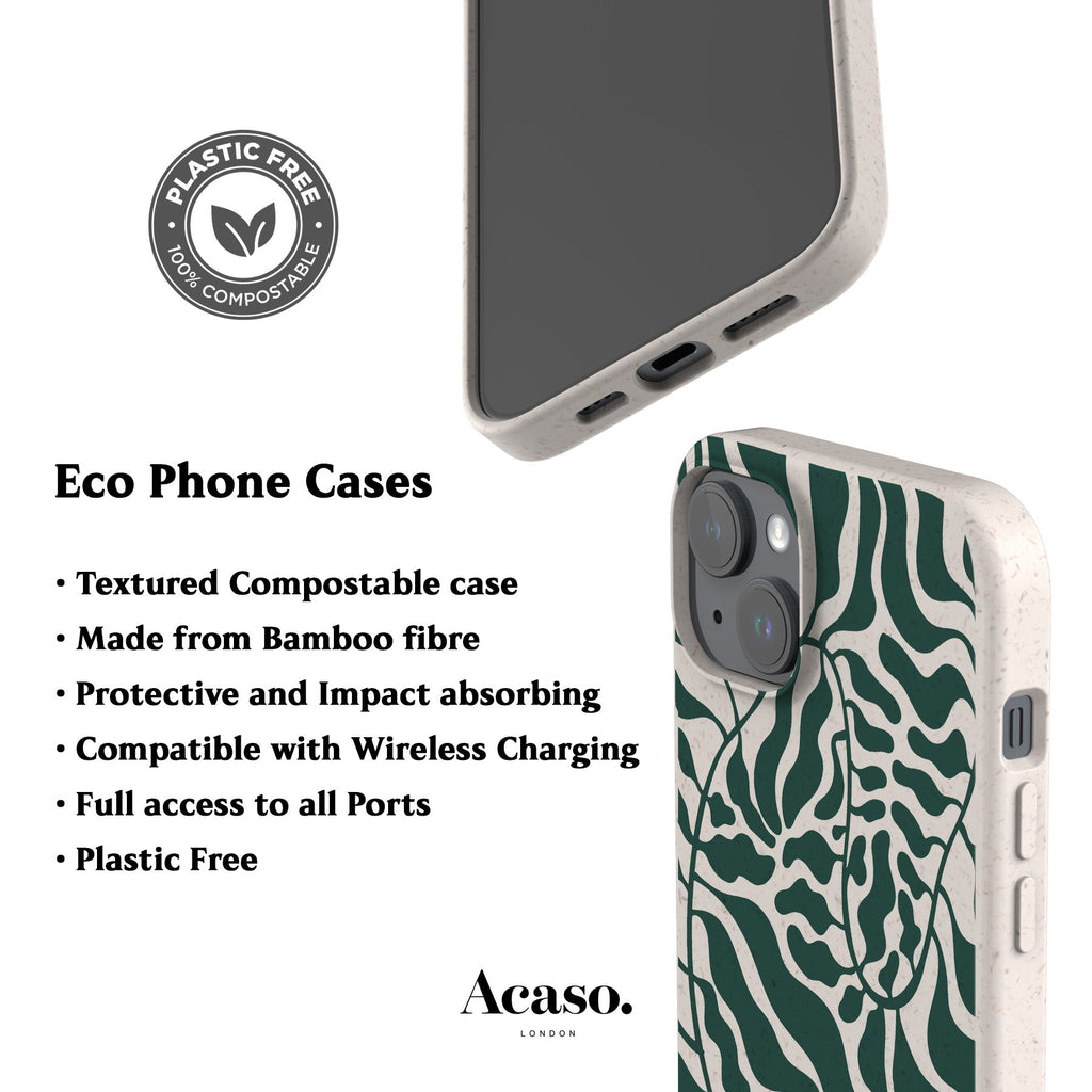 Dark Green Leafy Eco-Friendly Phone Case