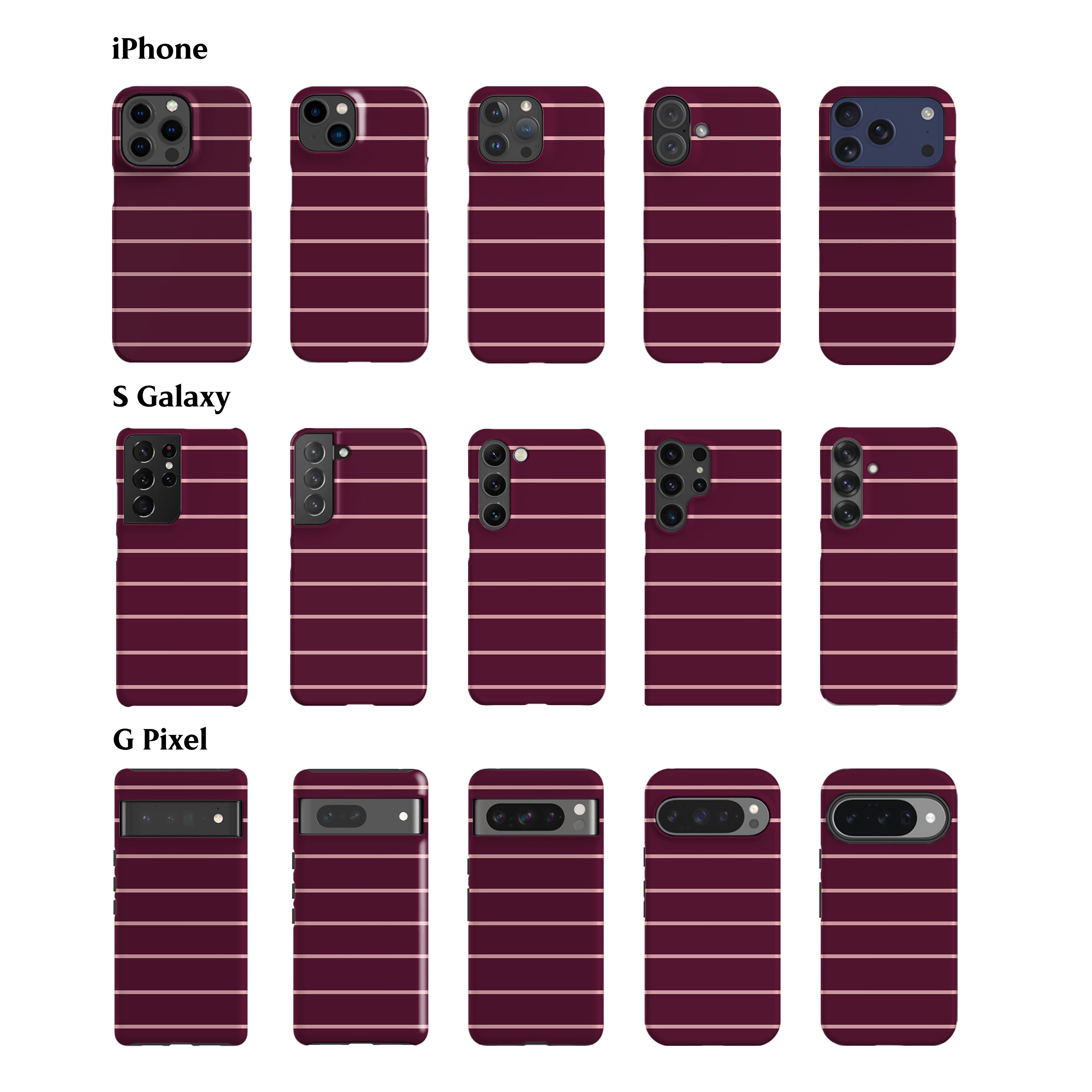 Mauve Landscape Striped Phone Case