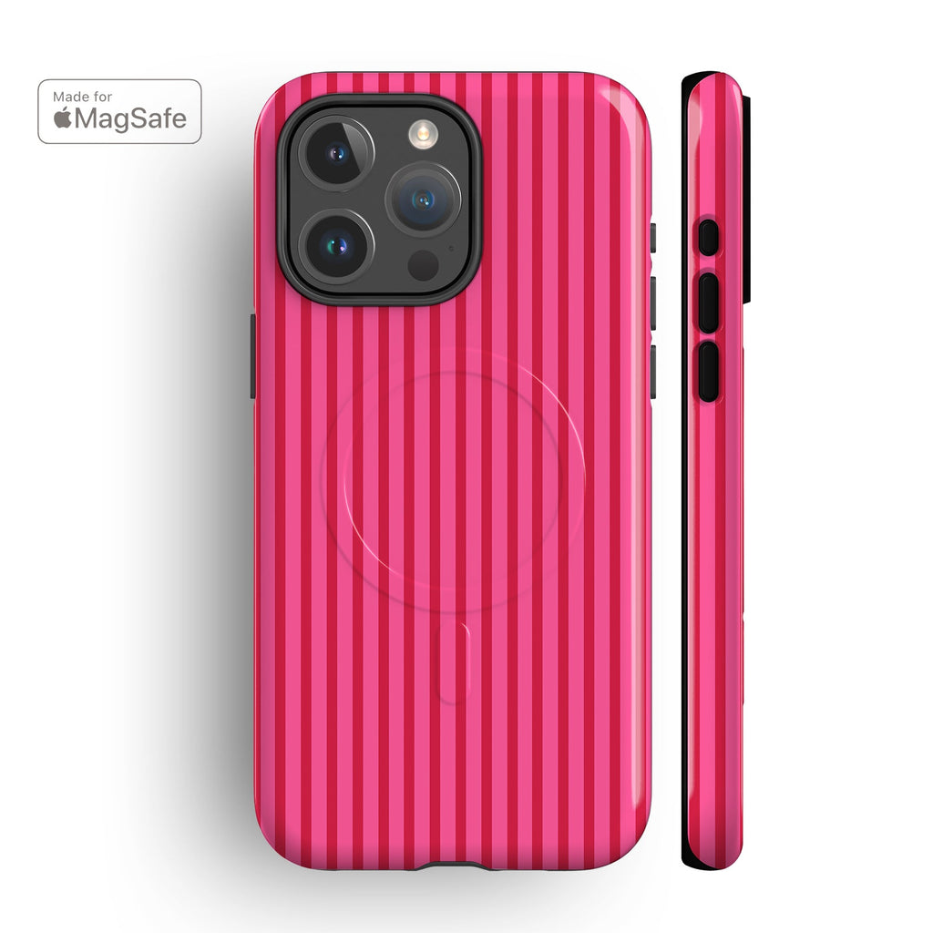 Menorca Stripes Pink MagSafe iPhone Case