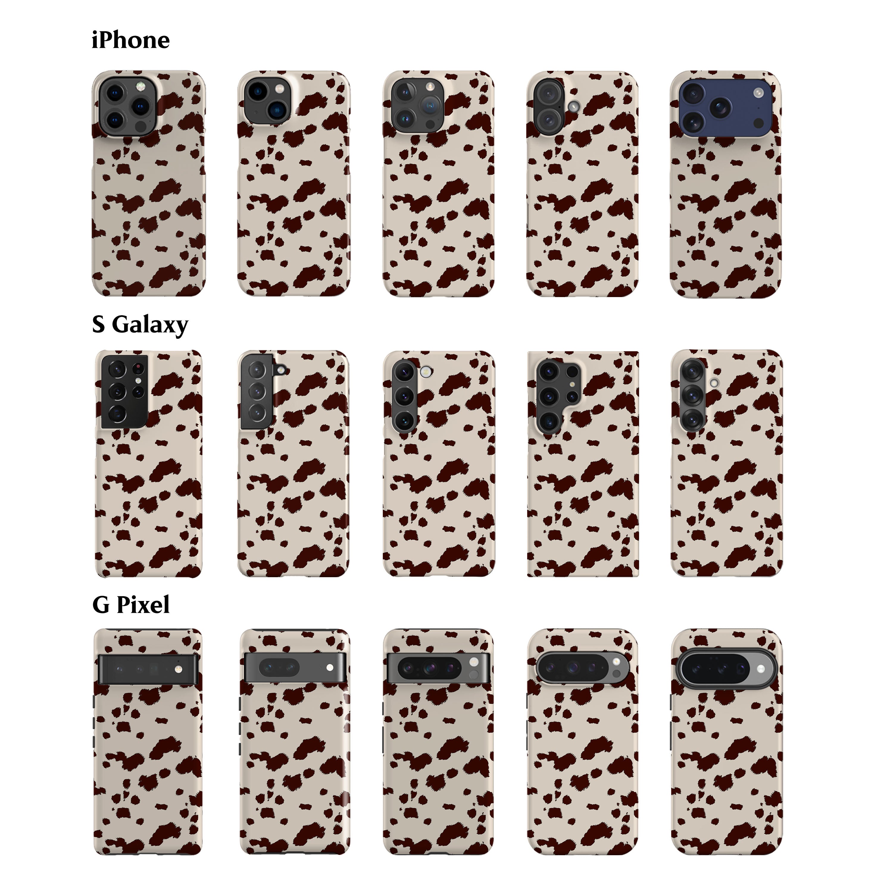 Brown Mini Cow Print Phone Case