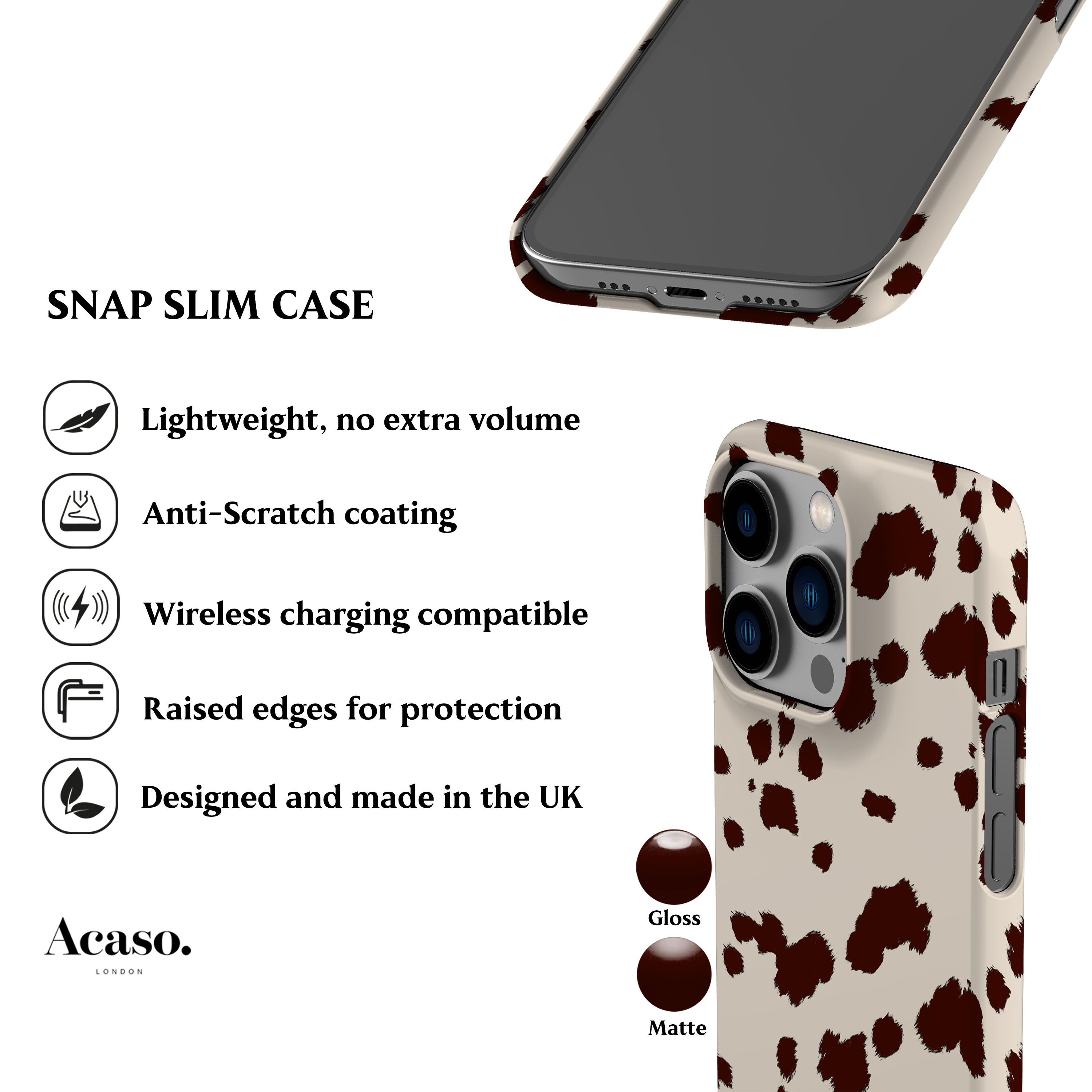Brown Mini Cow Print Phone Case