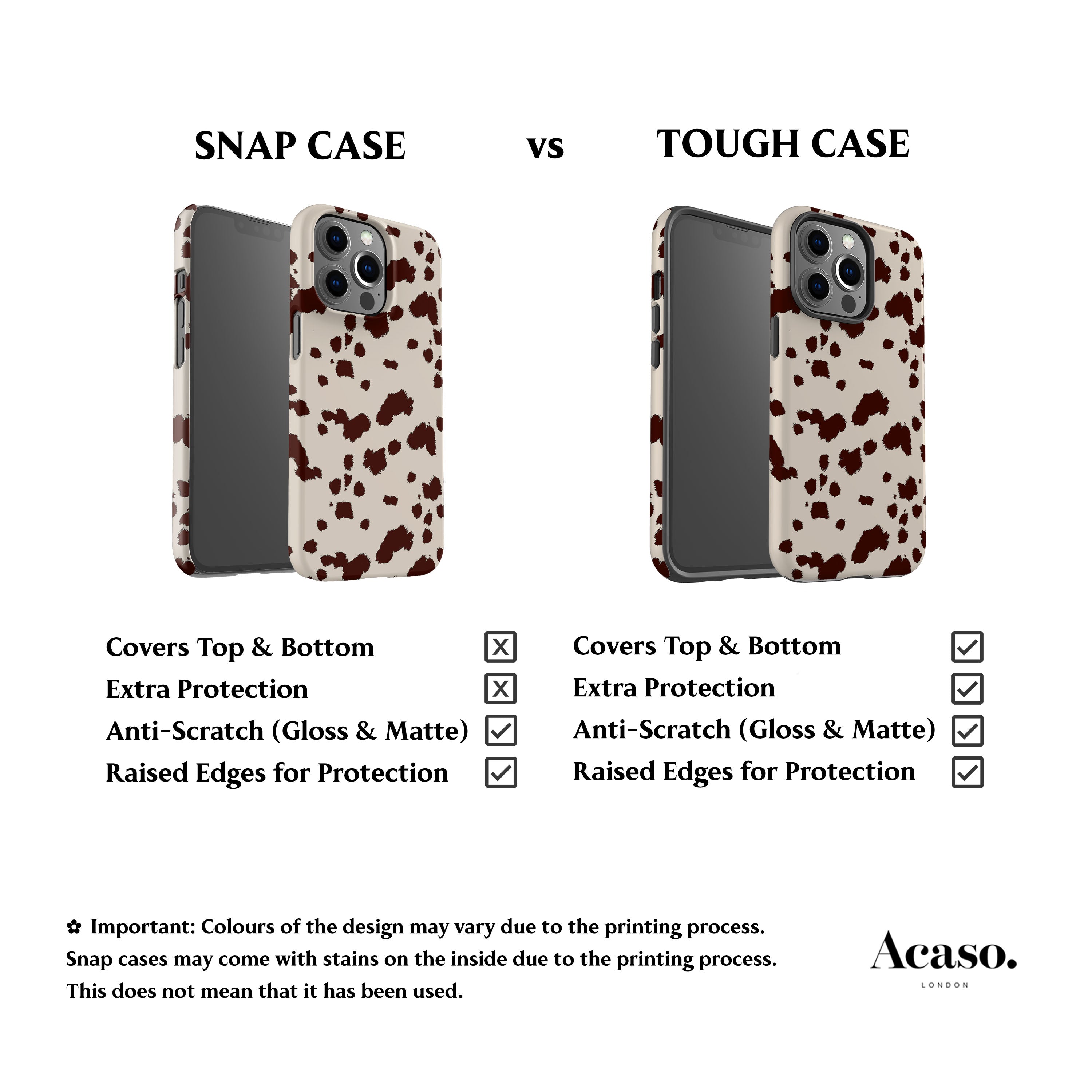 Brown Mini Cow Print Phone Case