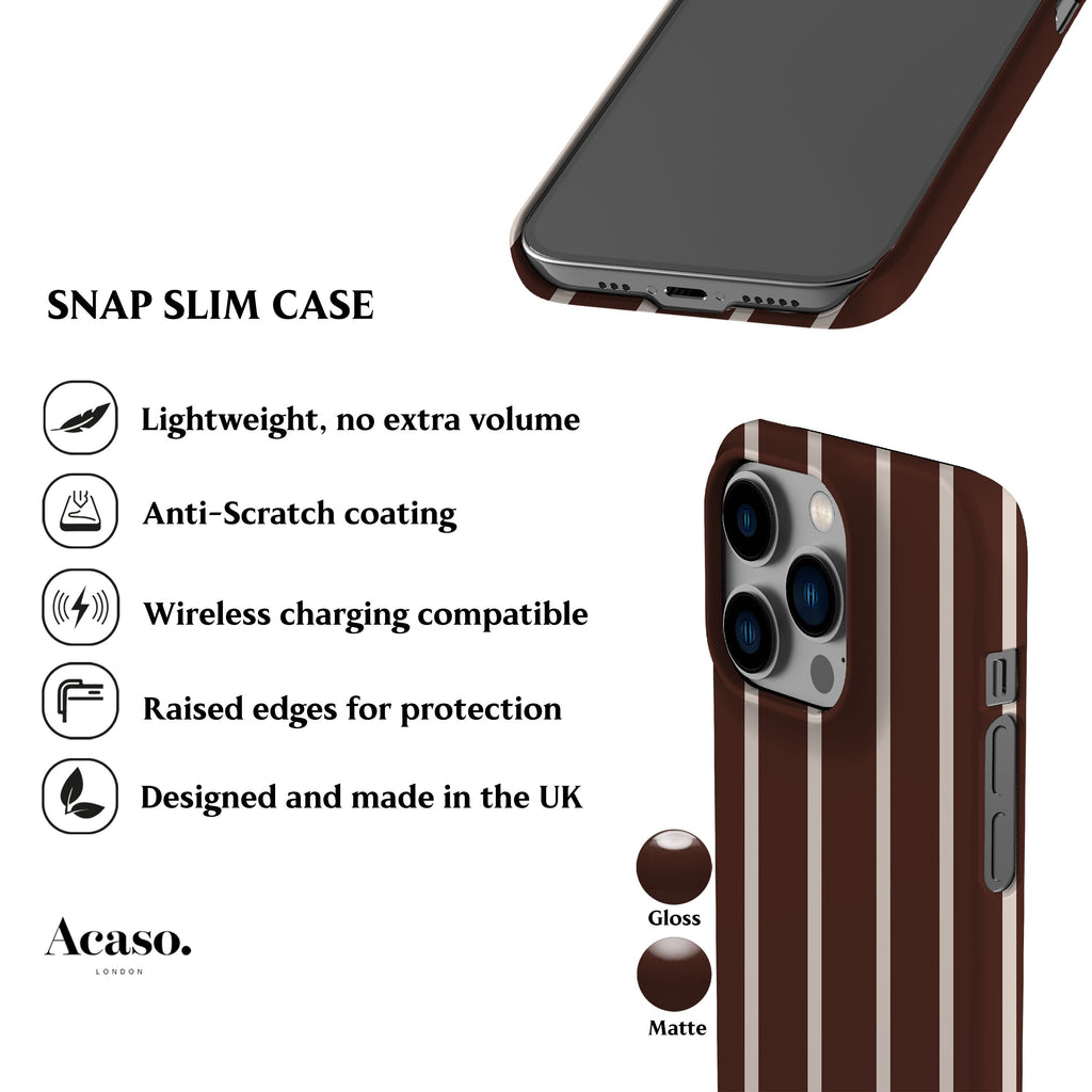 Minimal Brown Striped Phone Case