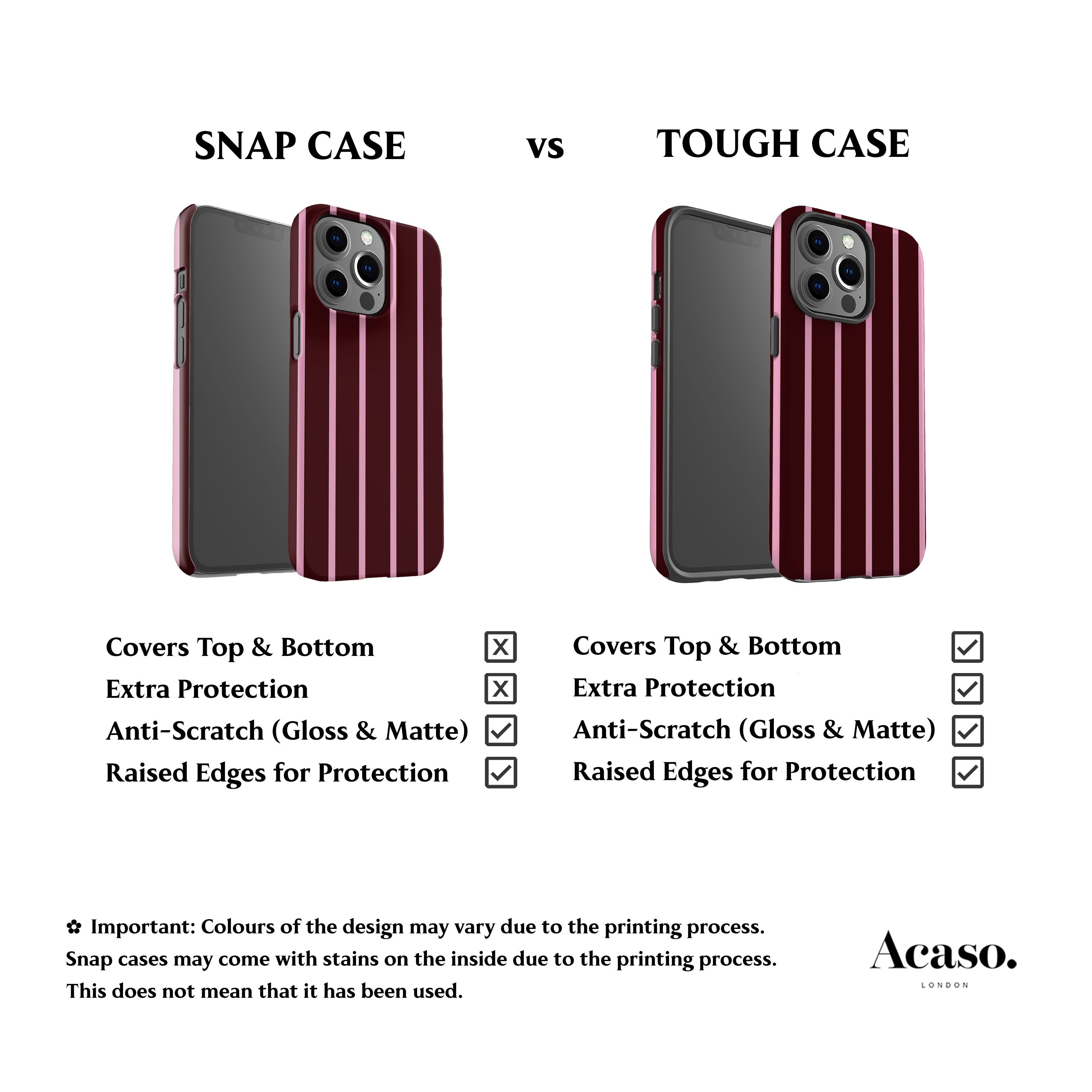 Minimal Maroon Striped Phone Case